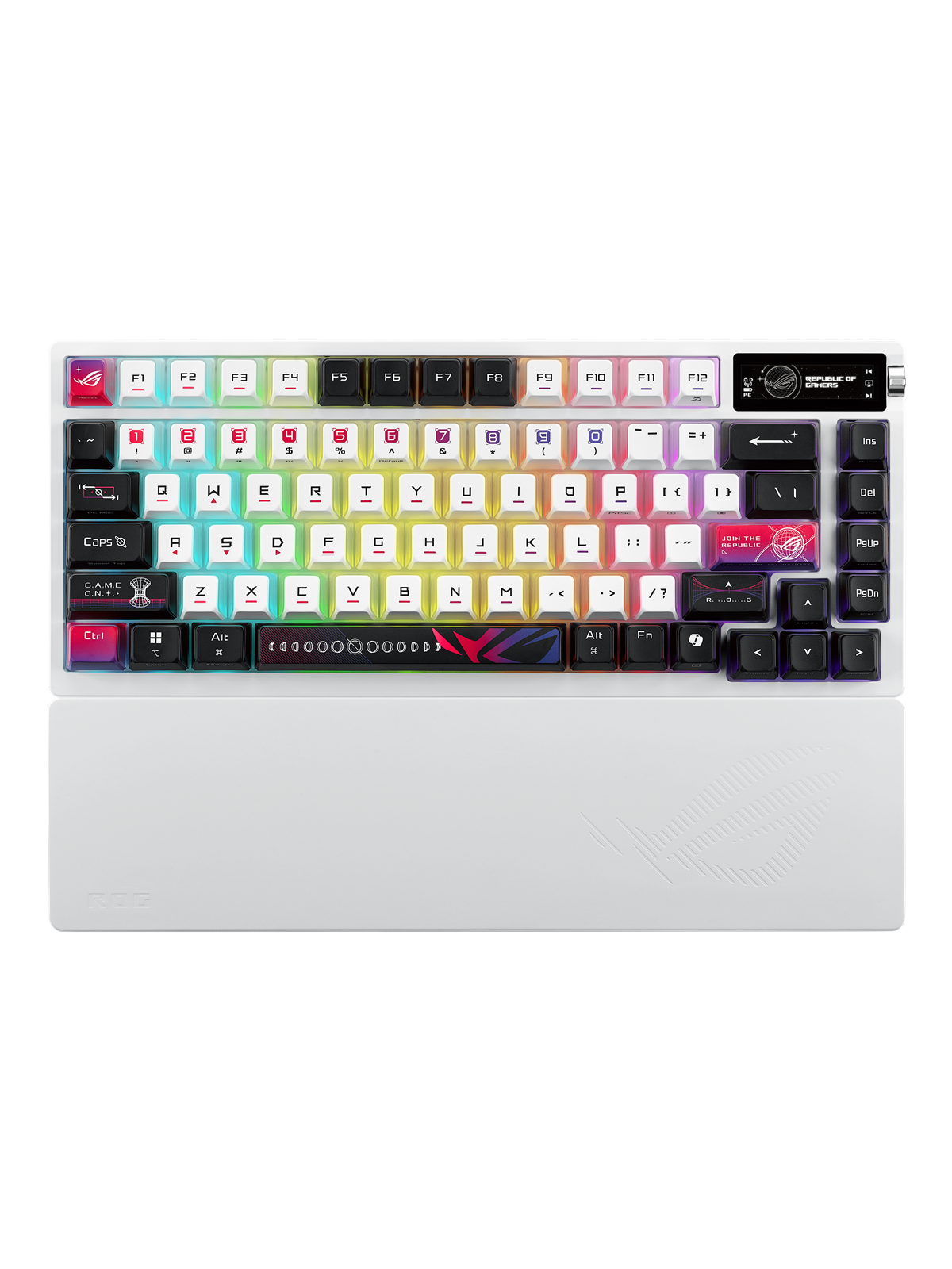 ASUS ROG Azoth X 75% Wireless DIY Custom RGB - Gaming Tastatur - Uden Numpad - Nordisk - Hvid