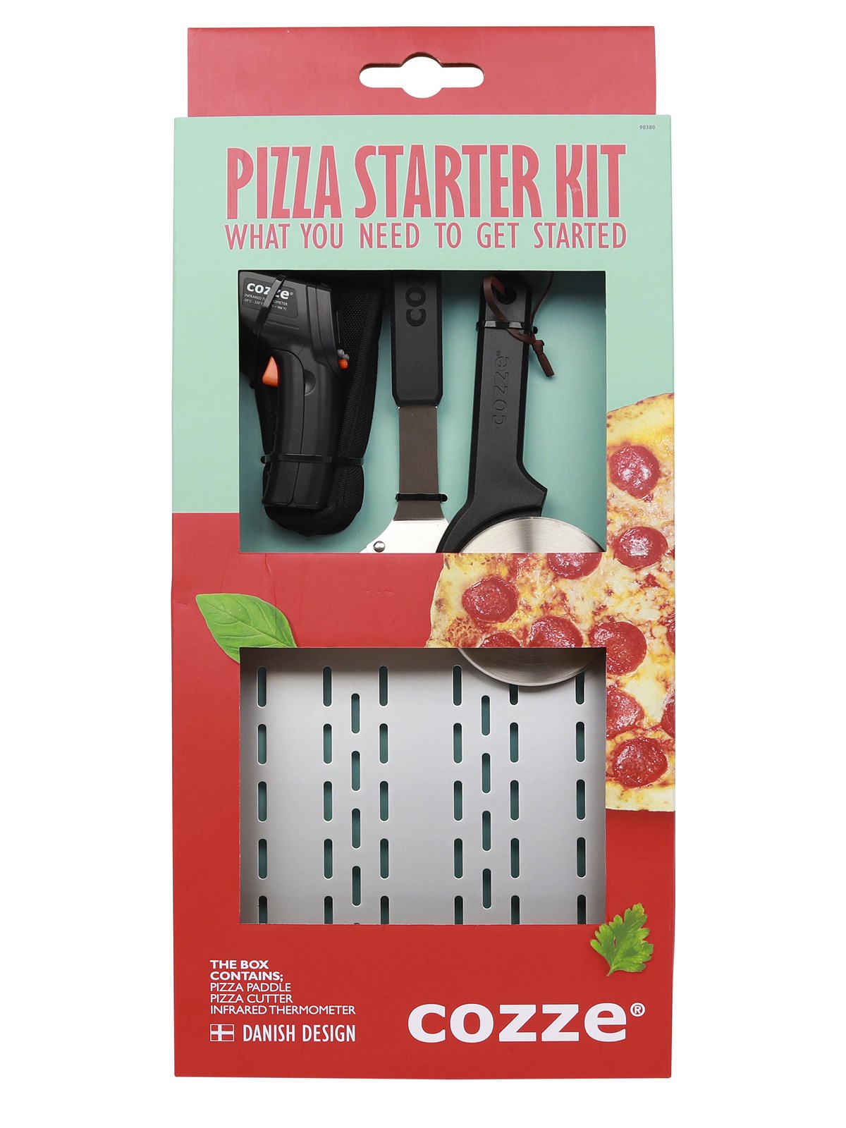 cozze gavesæt med pizzaspade, termometer & pizzaskære 3 dele, Grill Og Tilbehør