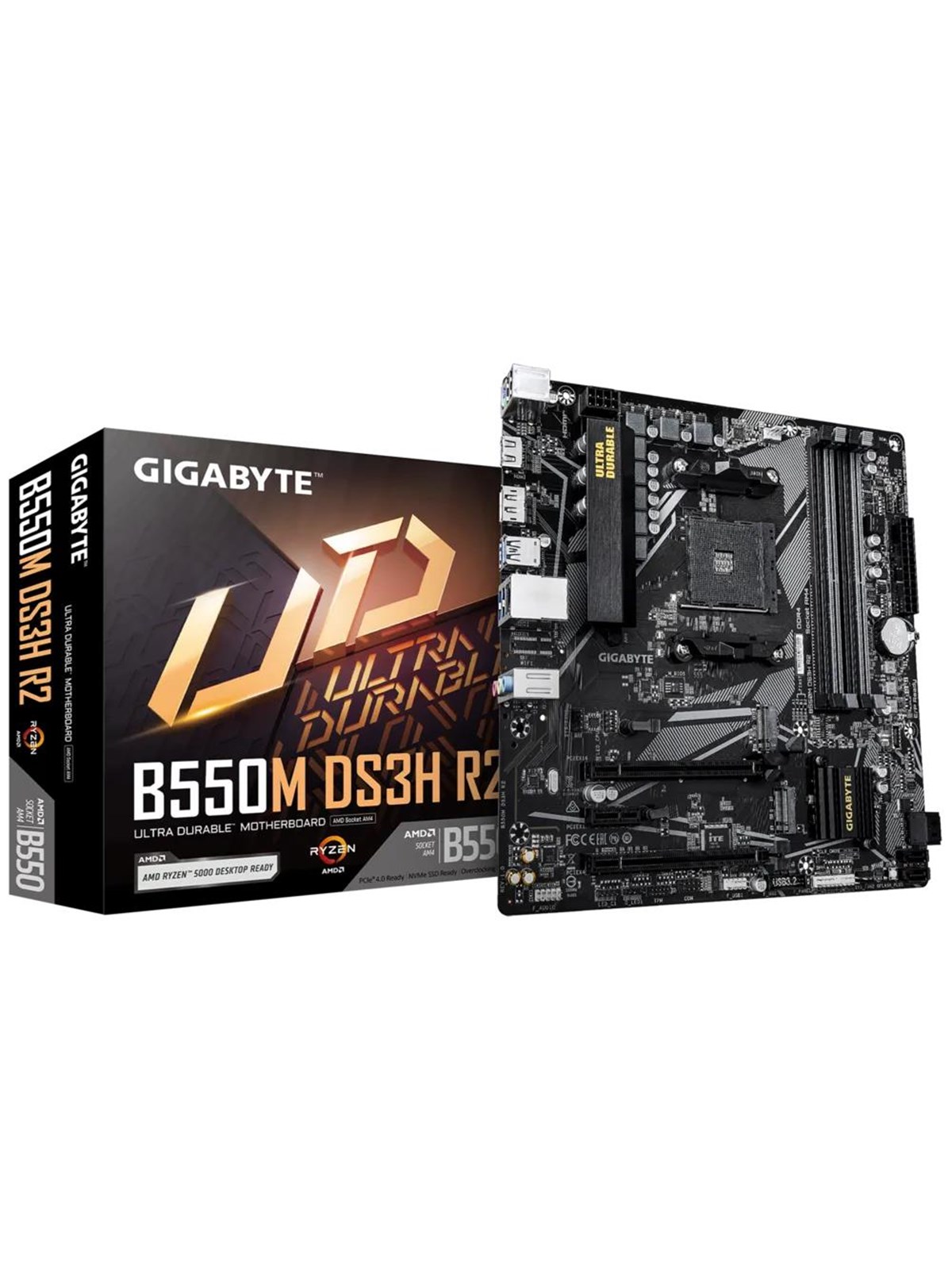 GIGABYTE B550M DS3H R2 Bundkort - AMD B550 - AMD AM4 socket - DDR4 RAM - Micro-ATX