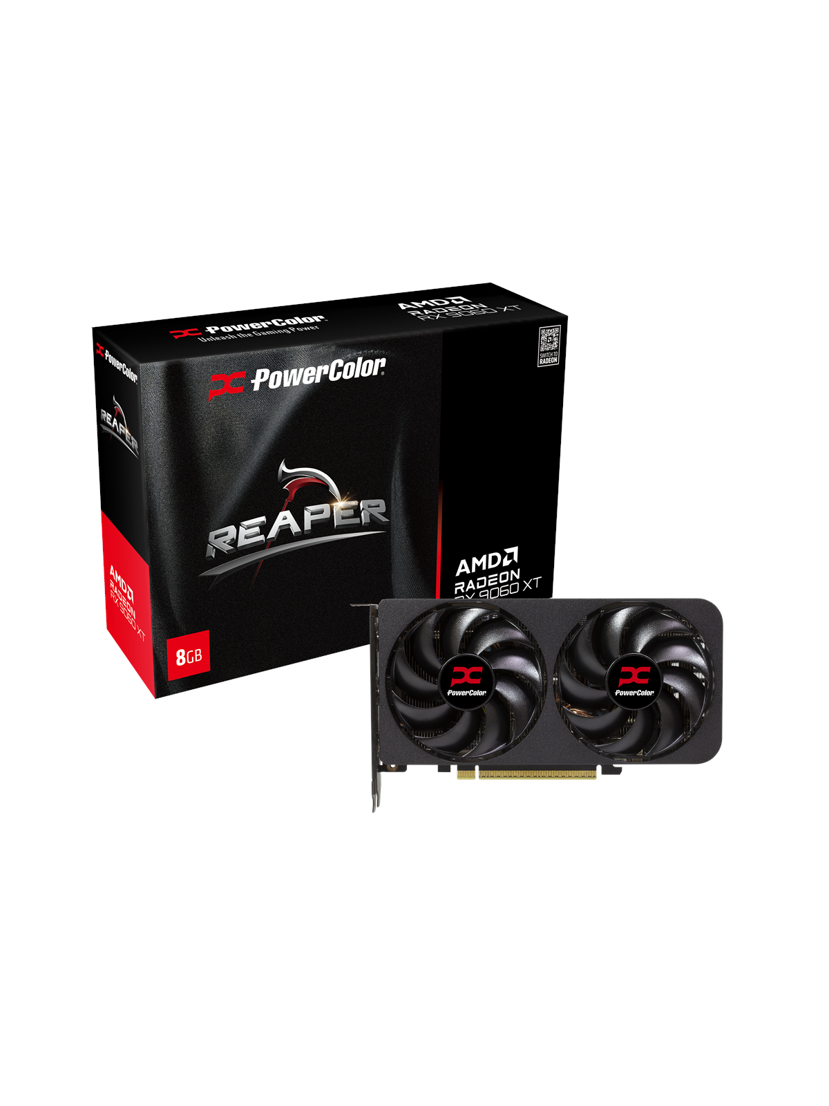 PowerColor Radeon RX 9060 XT Reaper - 8GB GDDR6 RAM - Grafikkort, Grafikkort