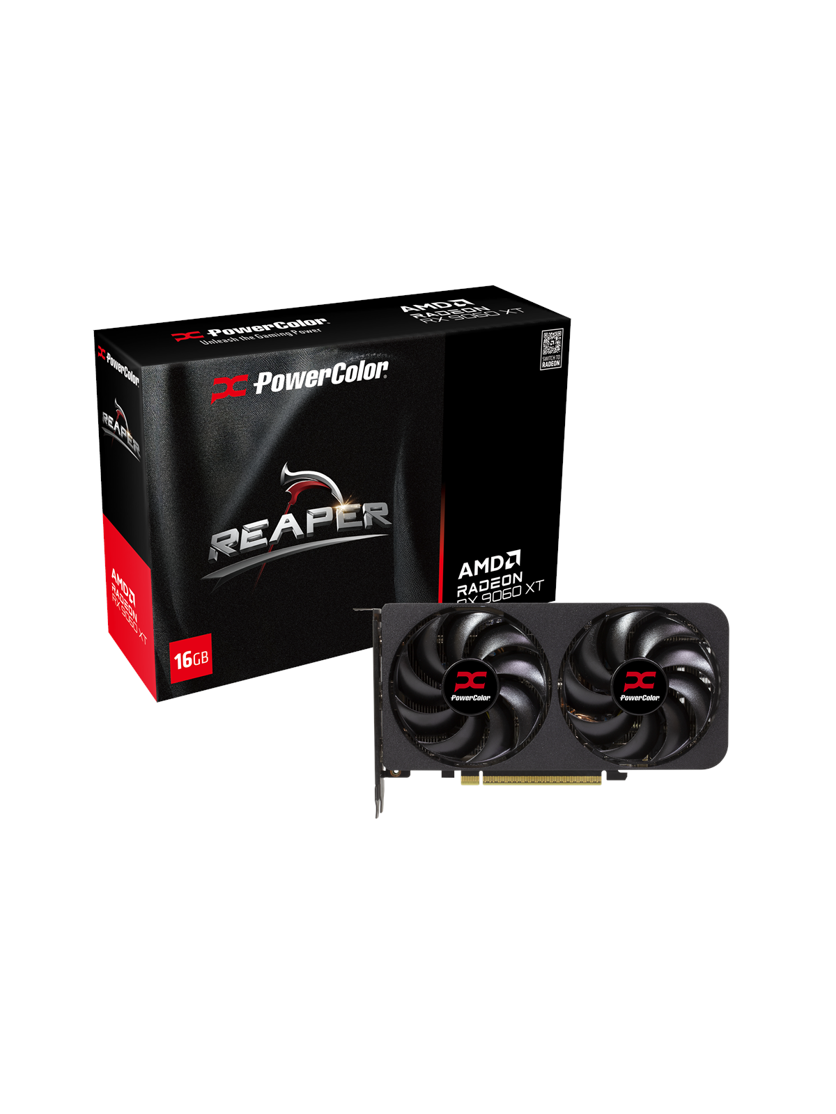 PowerColor Radeon RX 9060 XT Reaper - 16GB GDDR6 RAM - Grafikkort, Grafikkort