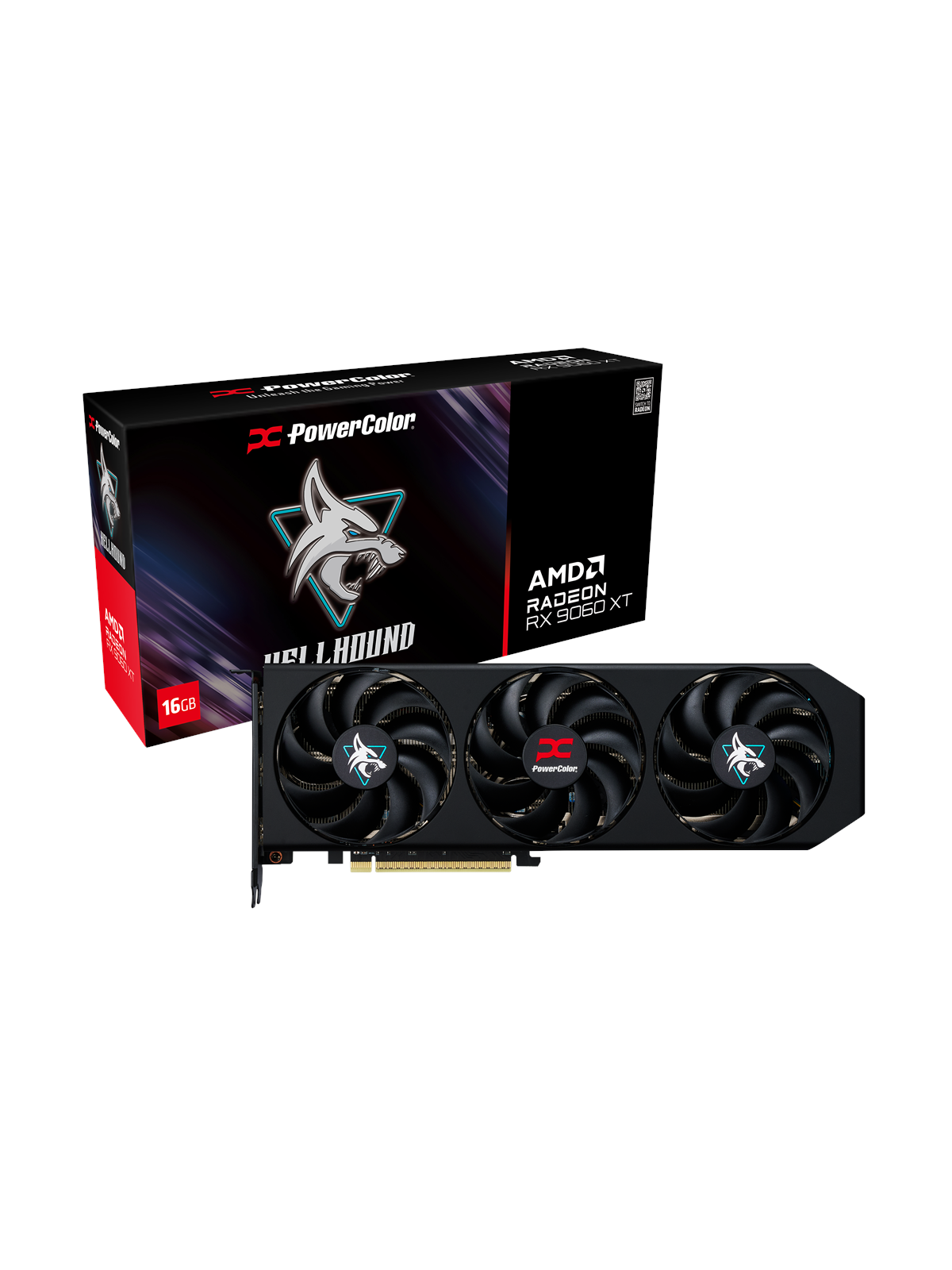 PowerColor Radeon RX 9060 XT Hellhound OC - 16GB GDDR6 RAM - Grafikkort