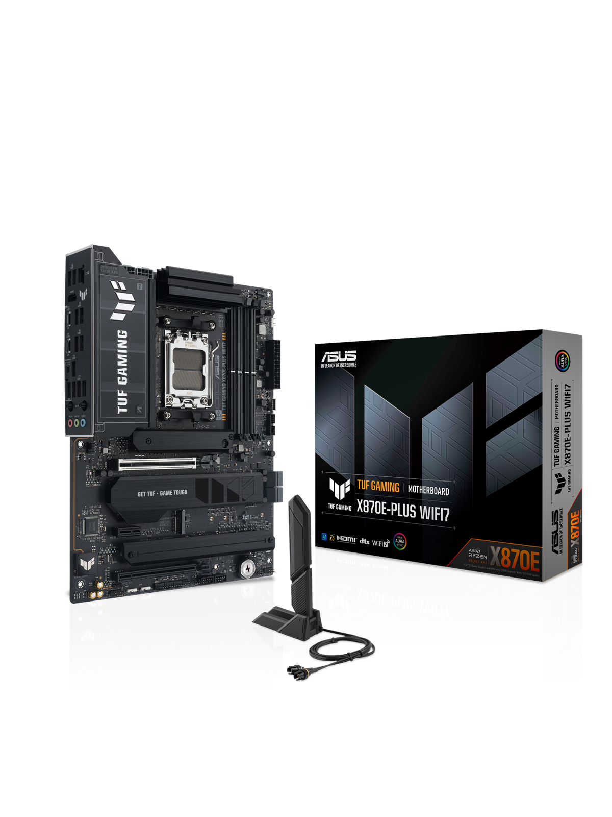ASUS TUF GAMING X870E-PLUS WIFI7 Bundkort - AMD X870E - AMD AM5 socket - DDR5 RAM - ATX