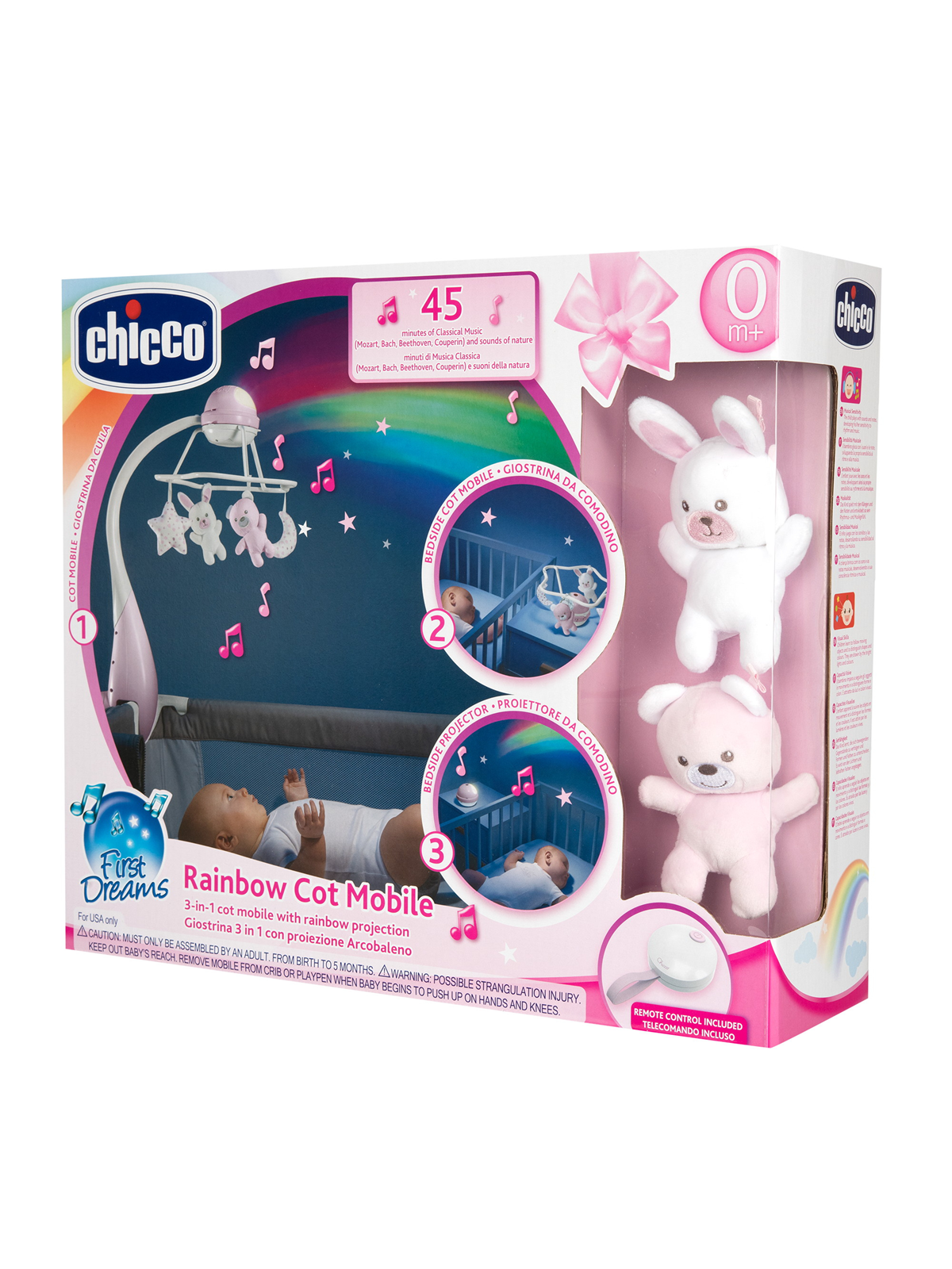 Chicco Rainbow cot mobile pink, Babylegetøj