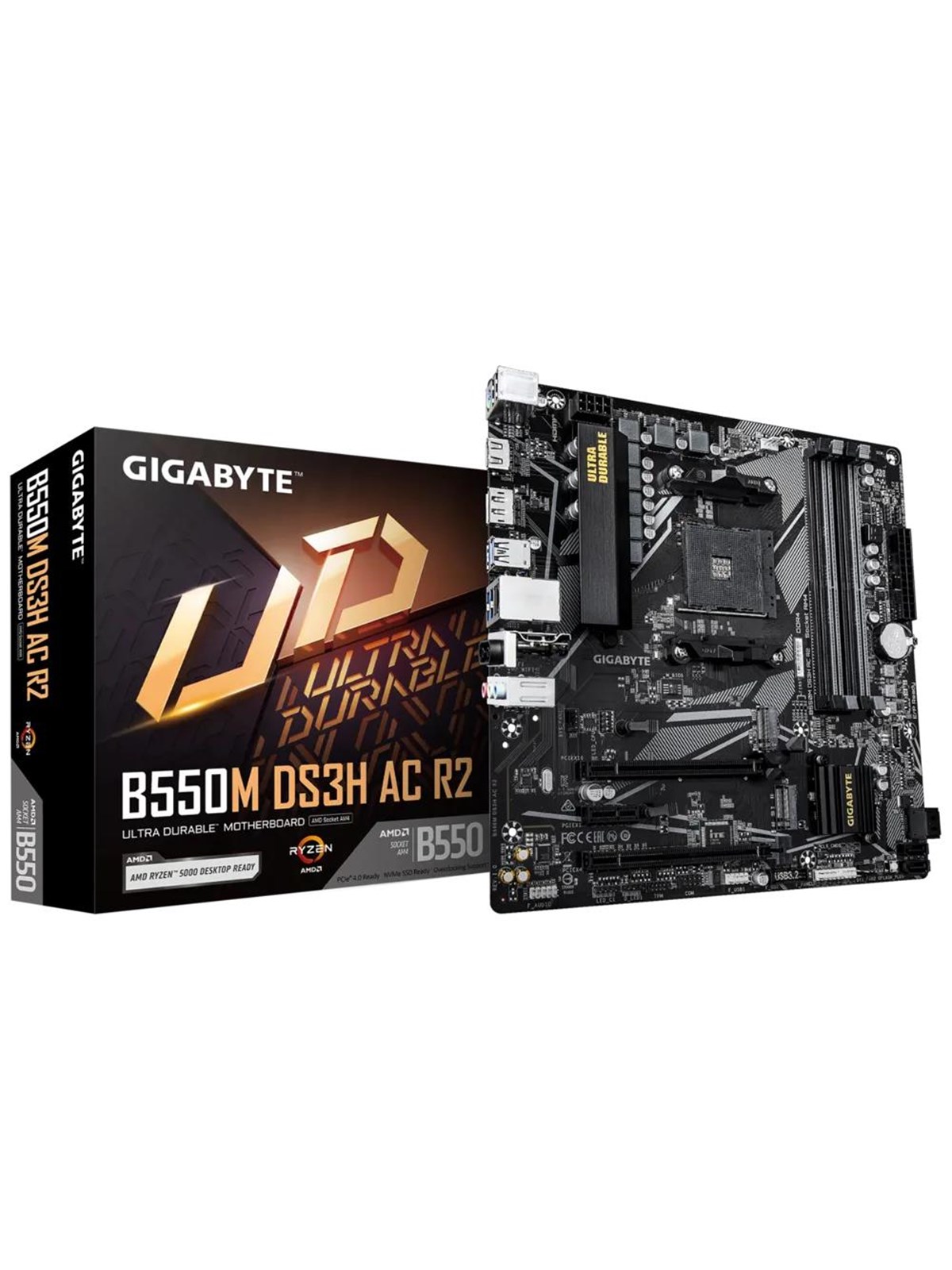 GIGABYTE B550M DS3H AC R2 Bundkort - AMD B550 - AMD AM4 socket - DDR4 RAM - Micro-ATX