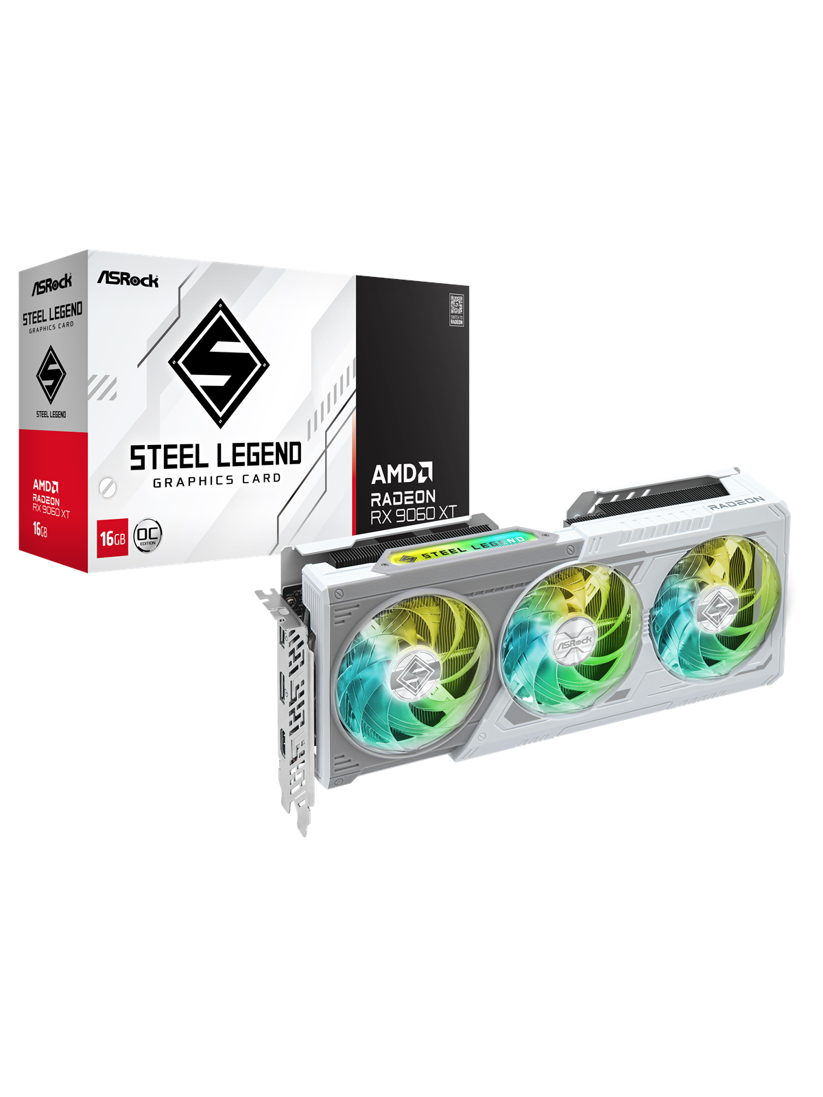 ASRock Radeon RX 9060 XT Steel Legend - 16GB GDDR6 RAM - Grafikkort, Grafikkort