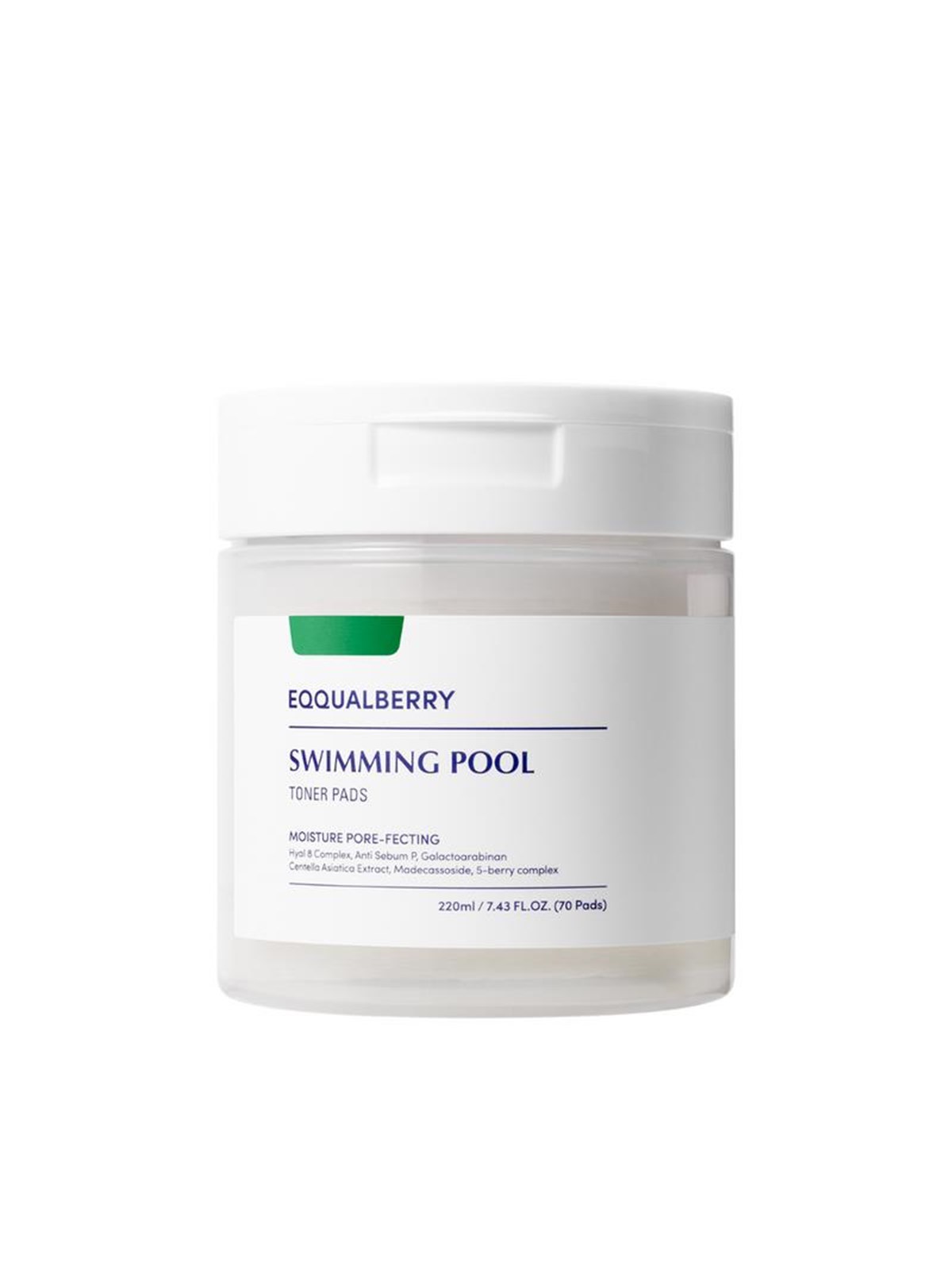 Eqqualberry Swimming Pool Toner Pads 220 ml / 70 pcs, Ansigtspleje