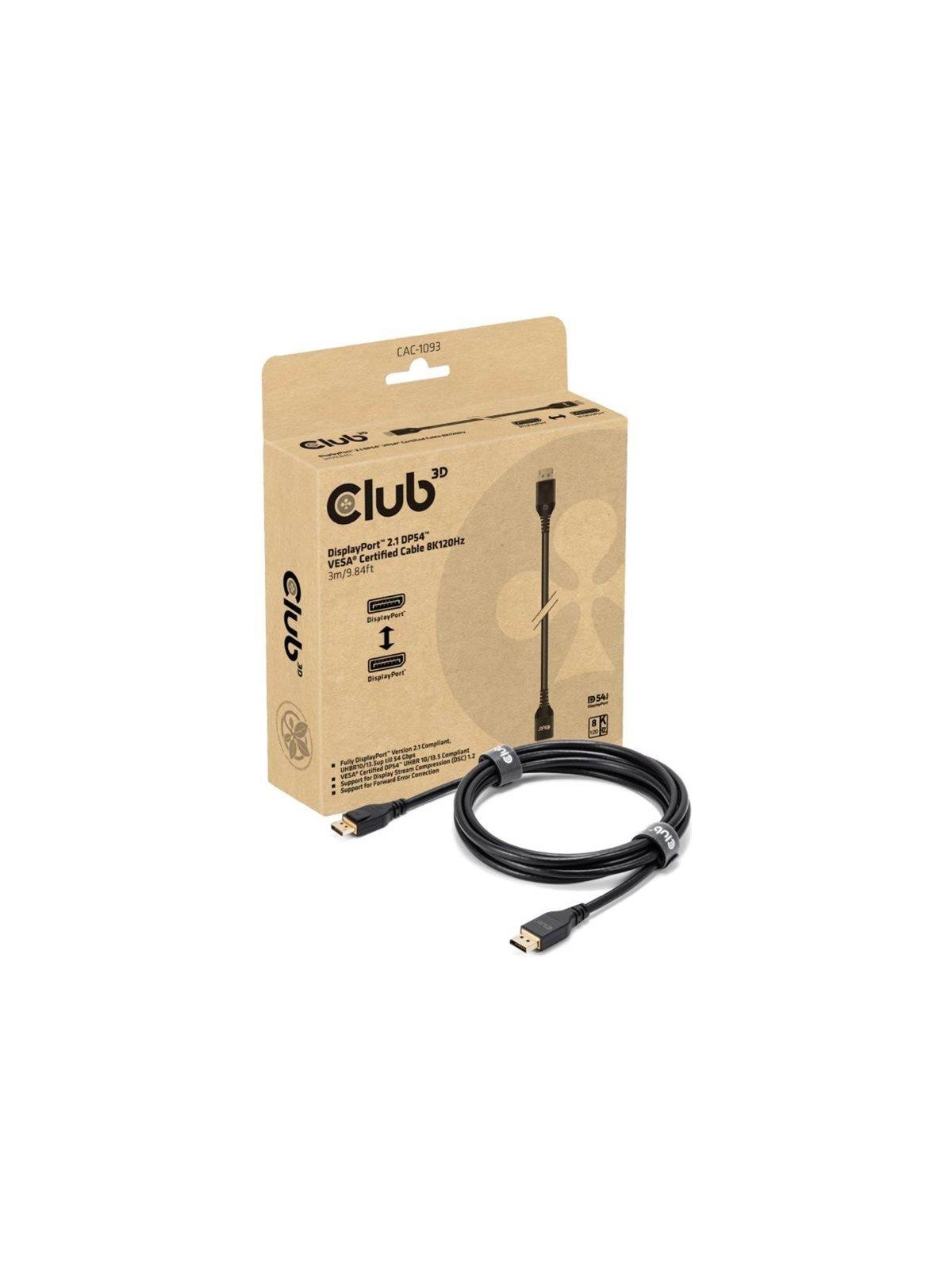 Club 3D - DisplayPort cable - DisplayPort to DisplayPort - 3 m, Skærmkabel