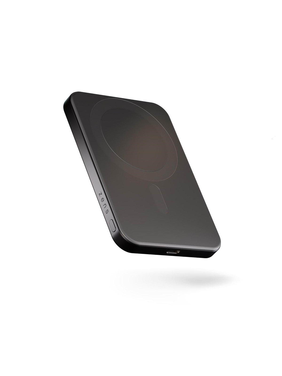 ZENS Slim Qi2 Aluminium Powerbank 5000 mAh - Black Powerbank - Sort - 5000 mAh