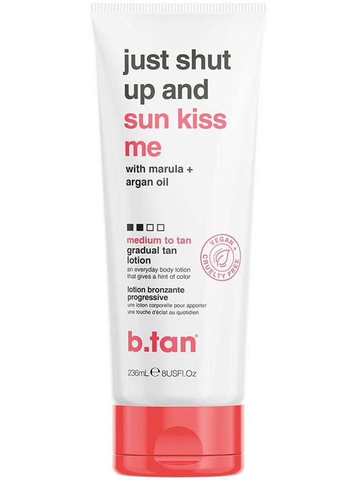 B.tan Just Shut Up & Sunkiss Me Gradual Medium Tan Lotion 236 ml, Kropspleje