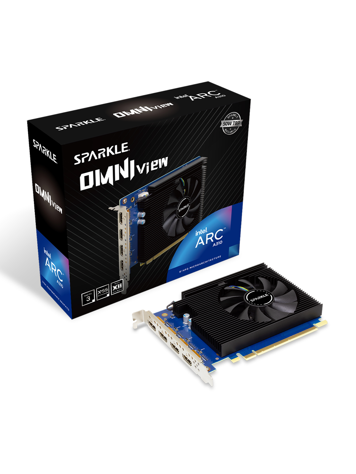 Sparkle Arc A310 OMNI View - 4GB GDDR6 RAM - Grafikkort, Grafikkort