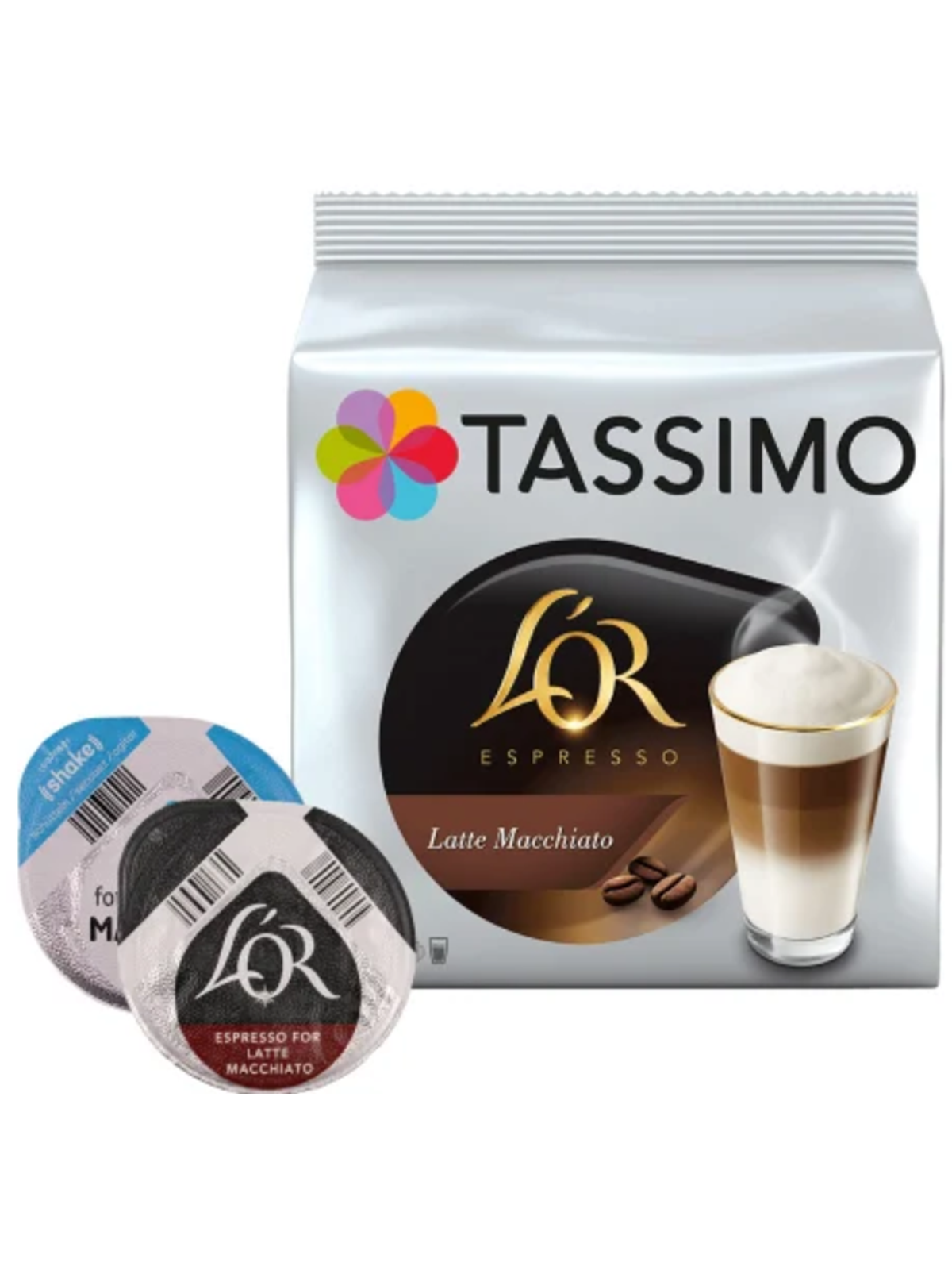 Tassimo L'OR Latte Machiato pods - 16 pcs, Kaffemaskine