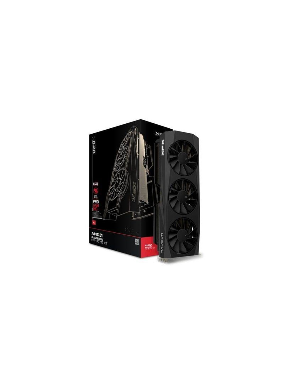 XFX Radeon RX 9070 XT Quicksilver Black - 16GB GDDR6 RAM - Grafikkort, Grafikkort