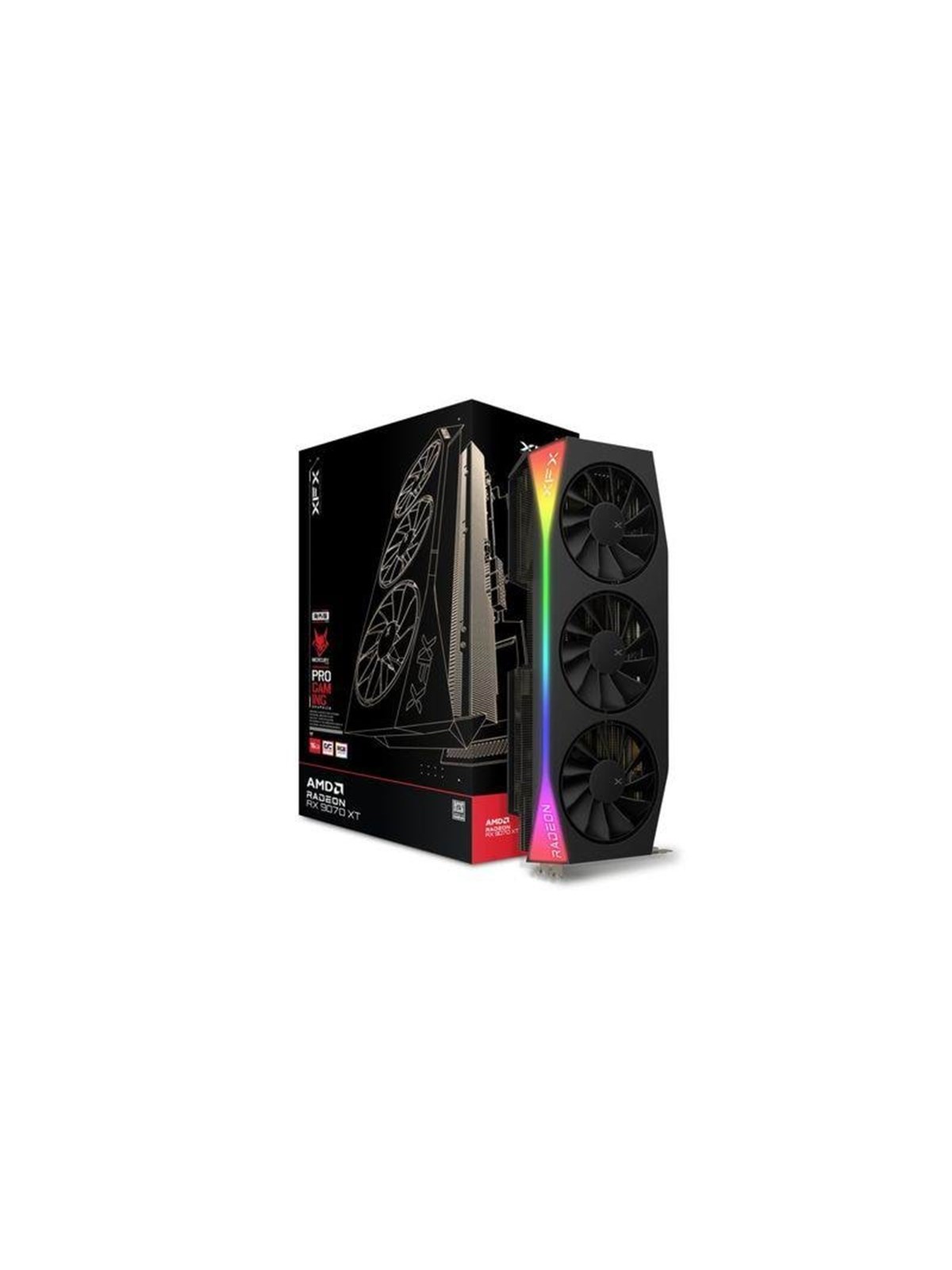 XFX Radeon RX 9070 XT Mercury OC Black - 16GB GDDR6 RAM - Grafikkort, Grafikkort
