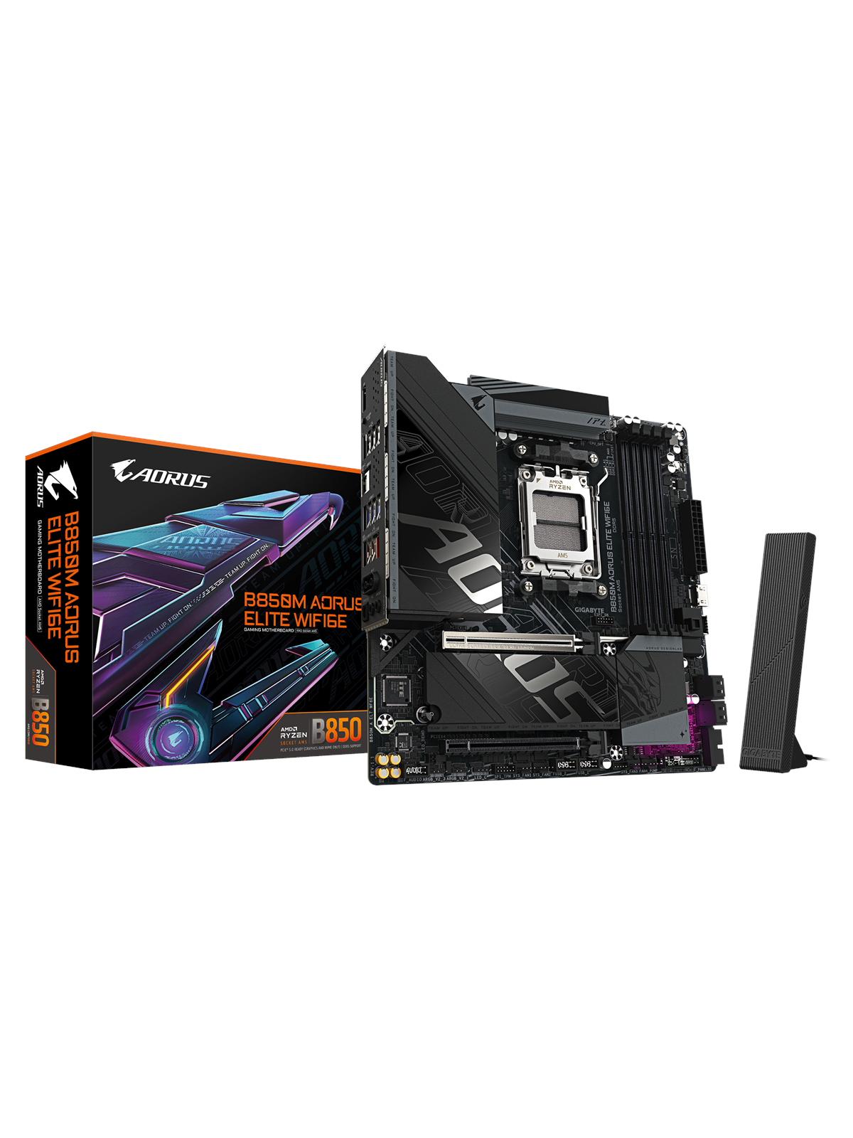 GIGABYTE B850M AORUS ELITE WIFI6E Bundkort - AMD B850 - AMD AM5 socket - DDR5 RAM - Micro-ATX