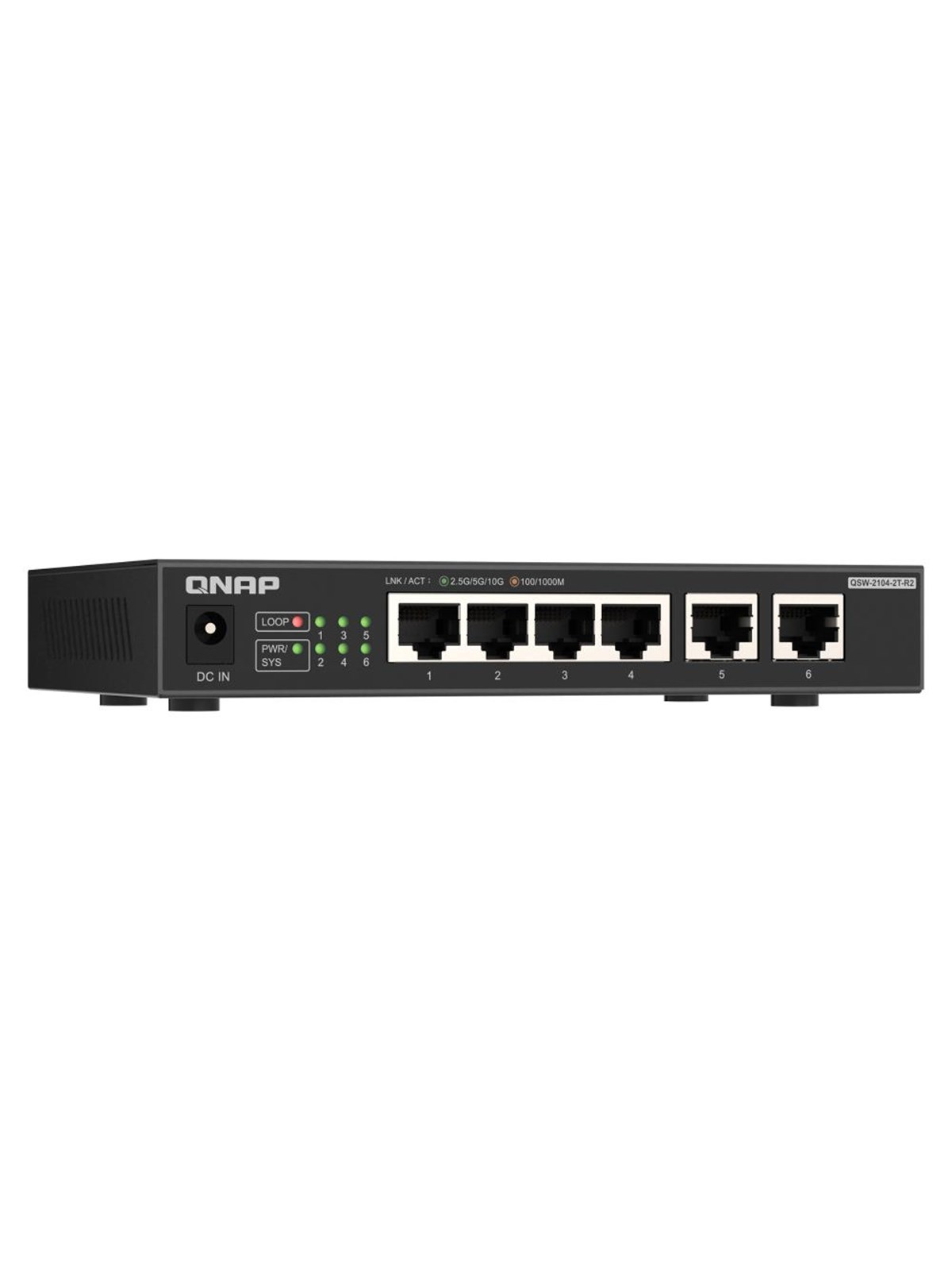 QNAP QSW-2104-2T-R2 6-Port Switch (4-port 2.5GbE and 2-port 10GbE), Switch