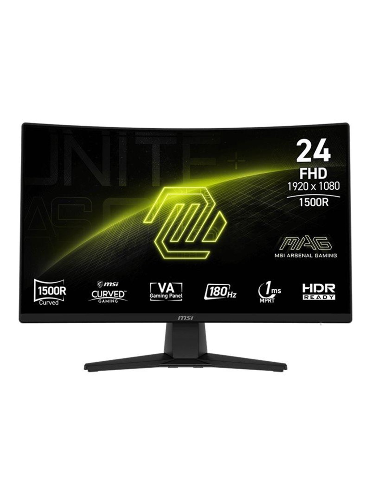 24" MSI MAG 242C - 1920x1080 (FHD) - 180Hz - VA - KVM switch, Computerskærm