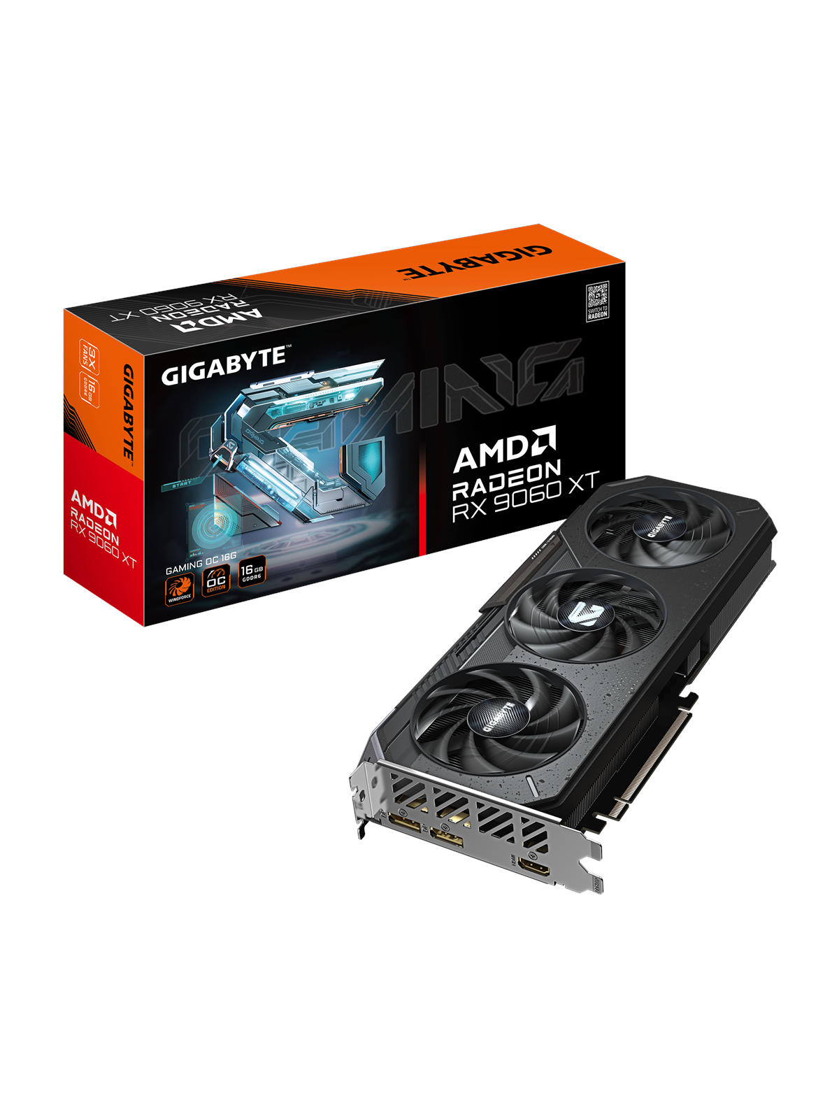 GIGABYTE Radeon RX 9060 XT GAMING OC - 16GB GDDR6 RAM - Grafikkort, Grafikkort
