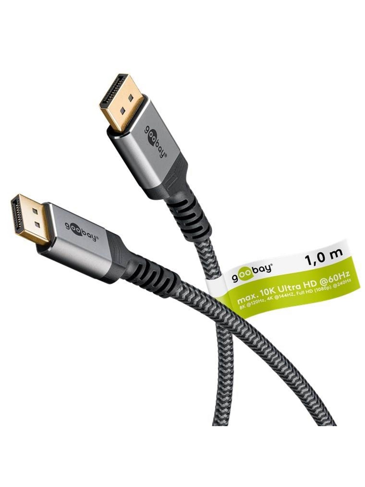 Pro DisplayPort Plus 2.0/2.1 - Skærmkabel - 1m - Grå, Skærmkabel