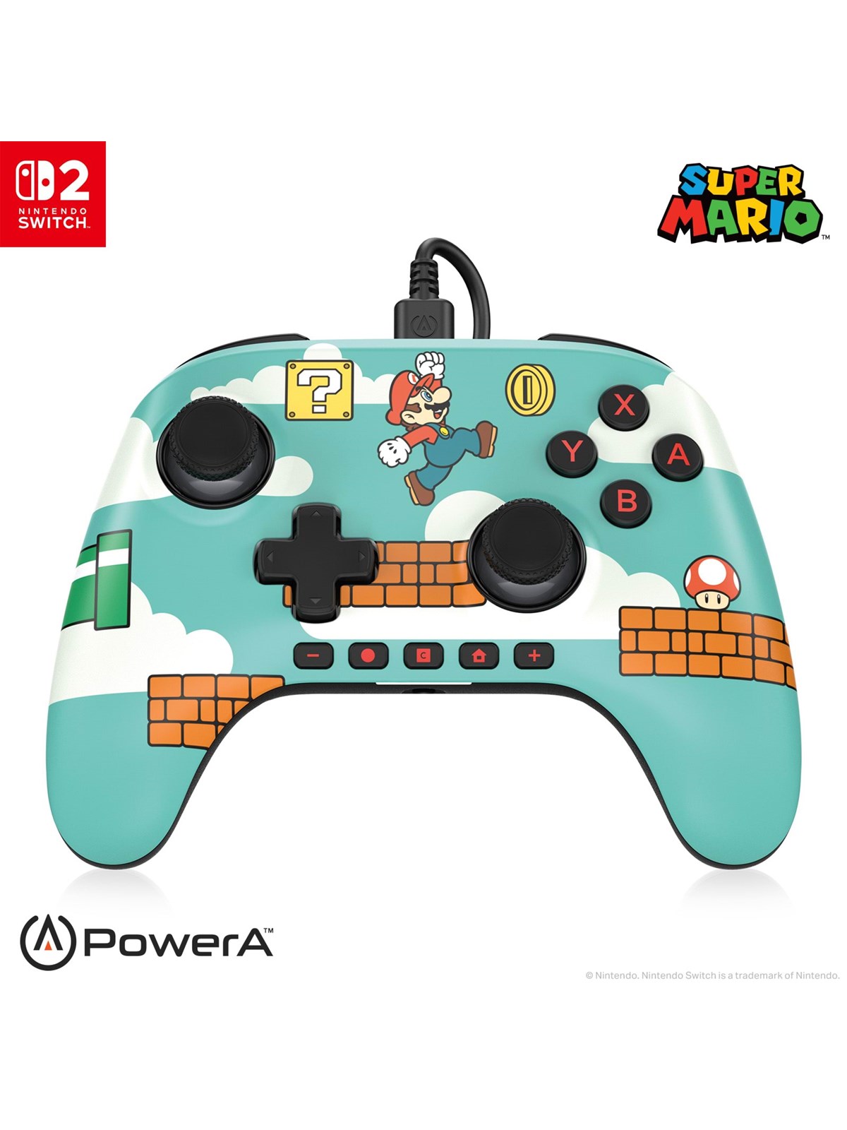PowerA Advantage-controller med kabel til Nintendo Switch 2 - Mario Time