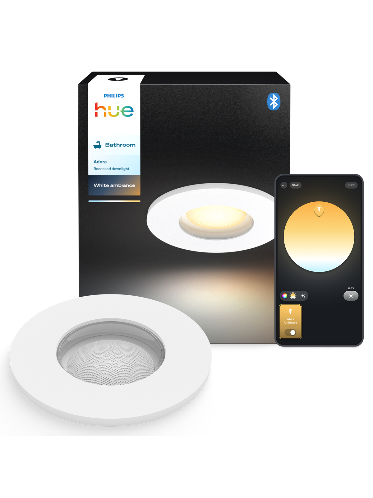 Philips Hue Adore indbygningsspot til badeværelse, Smart Home