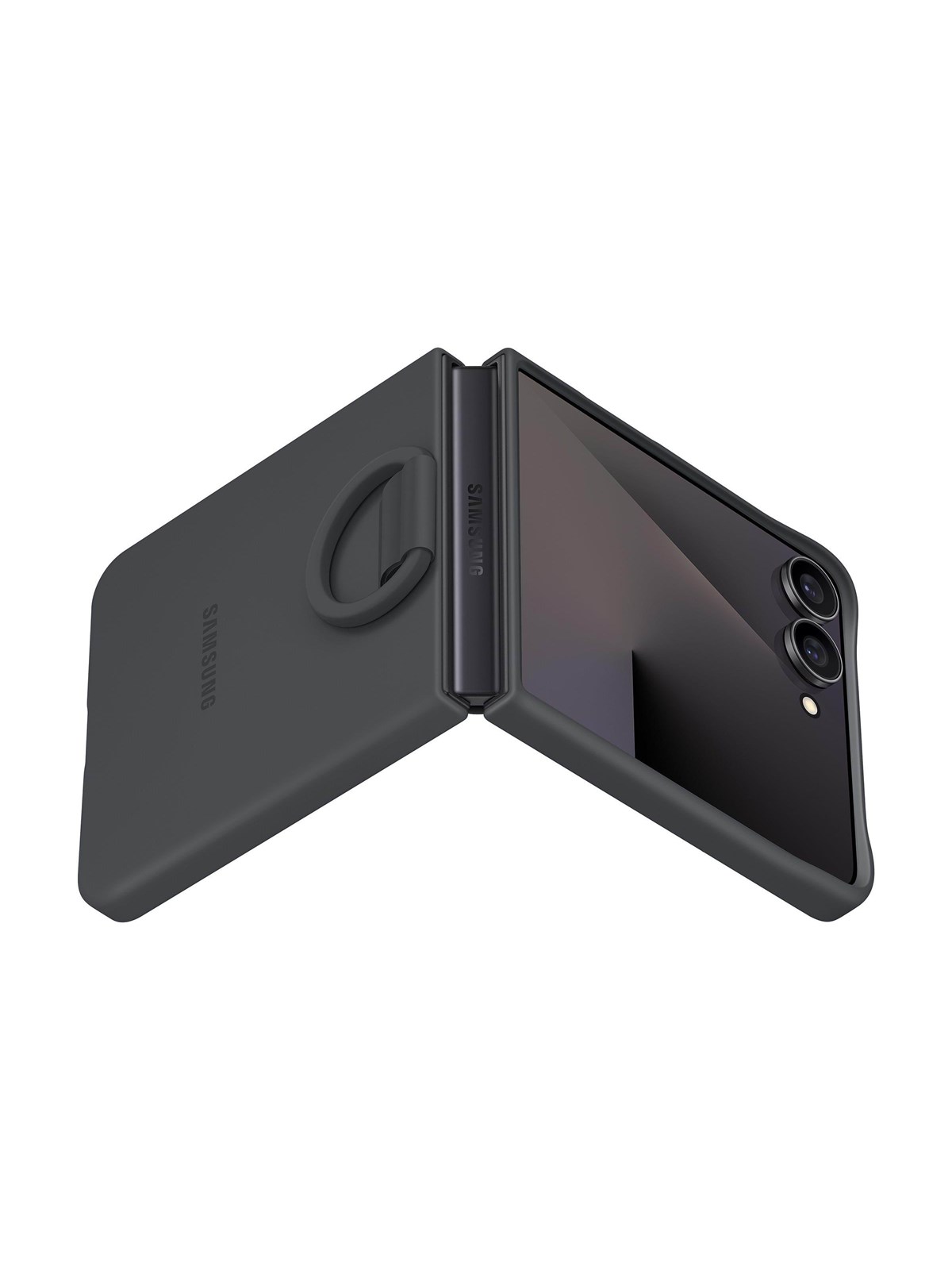Samsung Galaxy Z Flip7 - Ring Case (Silicone) - Black, Mobilcover