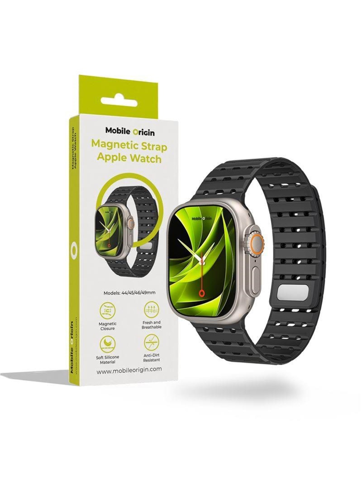 Mobile Origin Magnetic Strap - black - Apple Watch 49mm/46mm/45mm/44mm, Smartwatch Tilbehør