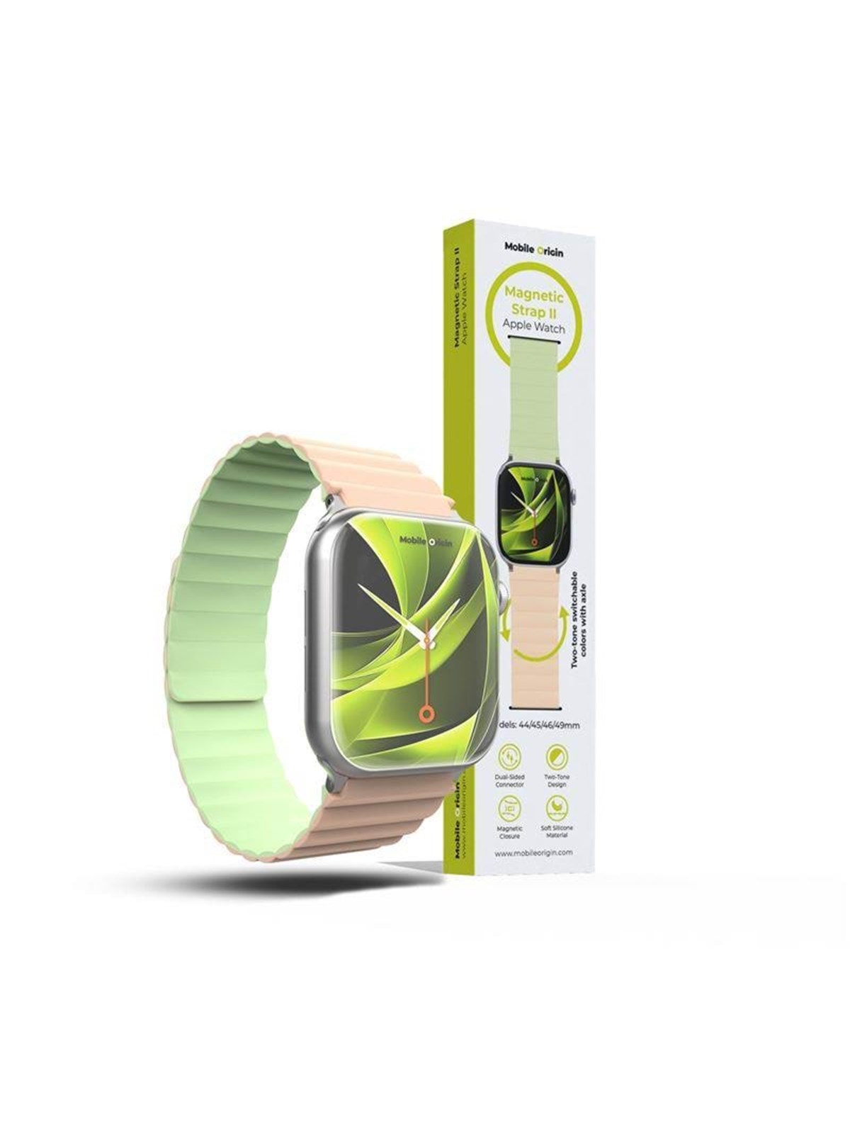 Mobile Origin Magnetic Watch Strap II - pink/light green - Apple Watch 49mm/46mm/45mm/44mm