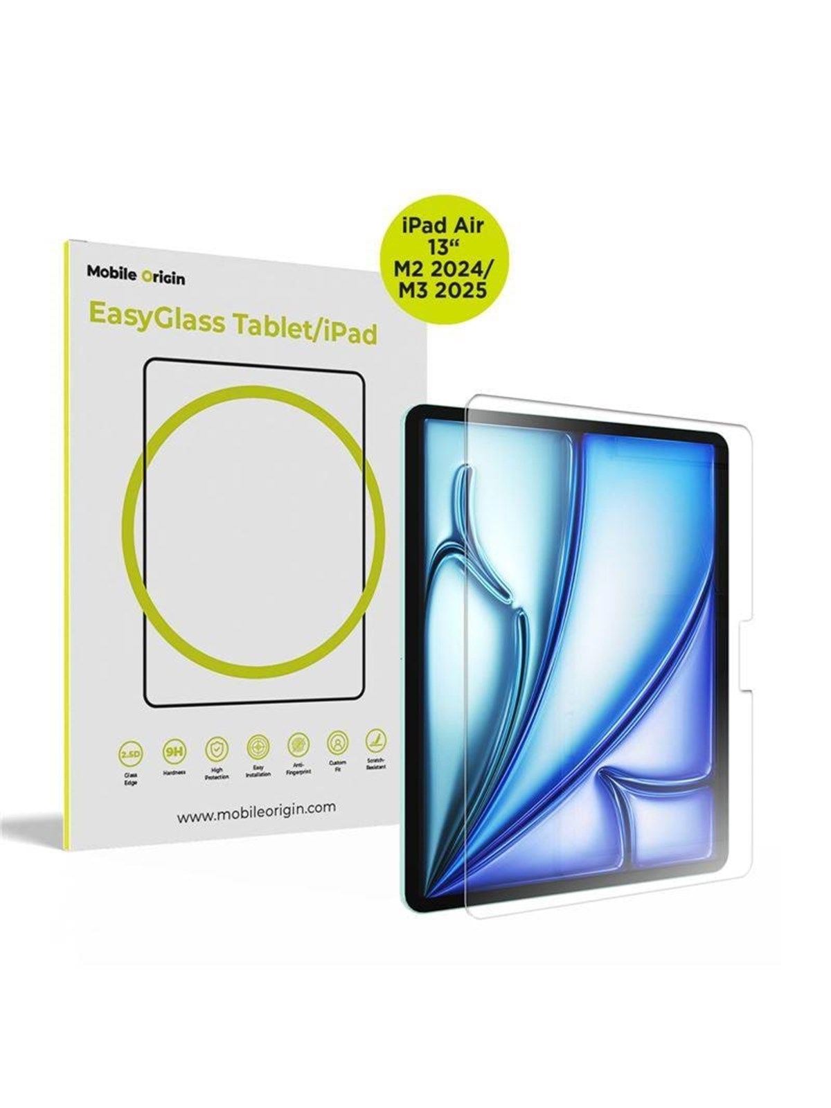 Mobile Origin EasyGlass iPad Air 13" M2 2024 /M3 2025, Tablet Tilbehør