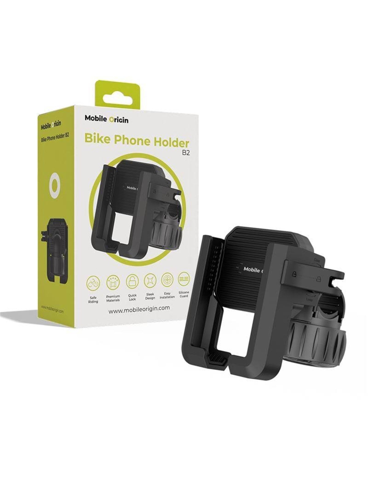 Mobile Origin Bike phone holder B2 - black, Mobil Tilbehør