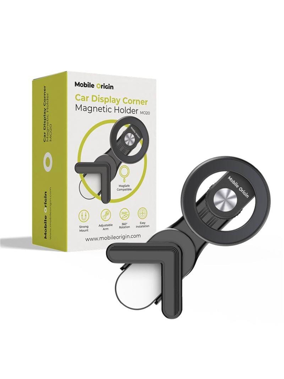 Mobile Origin Car Display Corner Magnetic Holder - MO20, Mobil Tilbehør