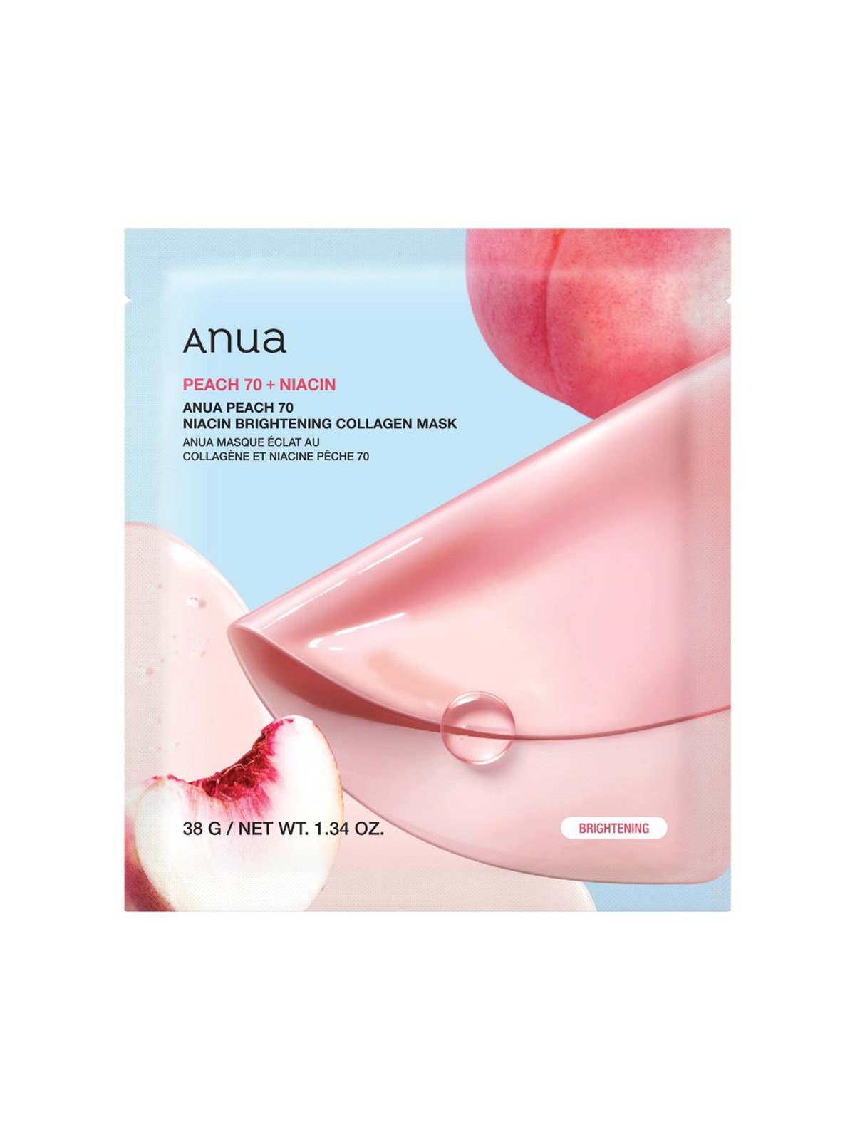 Anua Peach 70 niacin Brightening Collagen Mask 1 pcs, Ansigtspleje