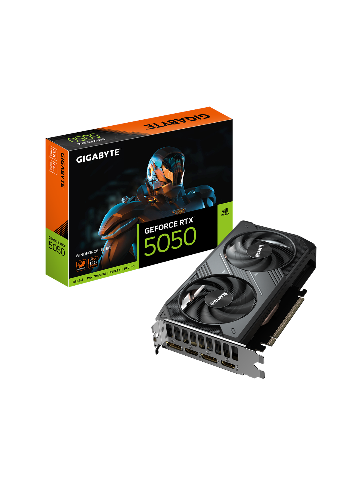 GIGABYTE GeForce RTX 5050 WindForce 2 OC - 8GB GDDR6 RAM - Grafikkort, Grafikkort