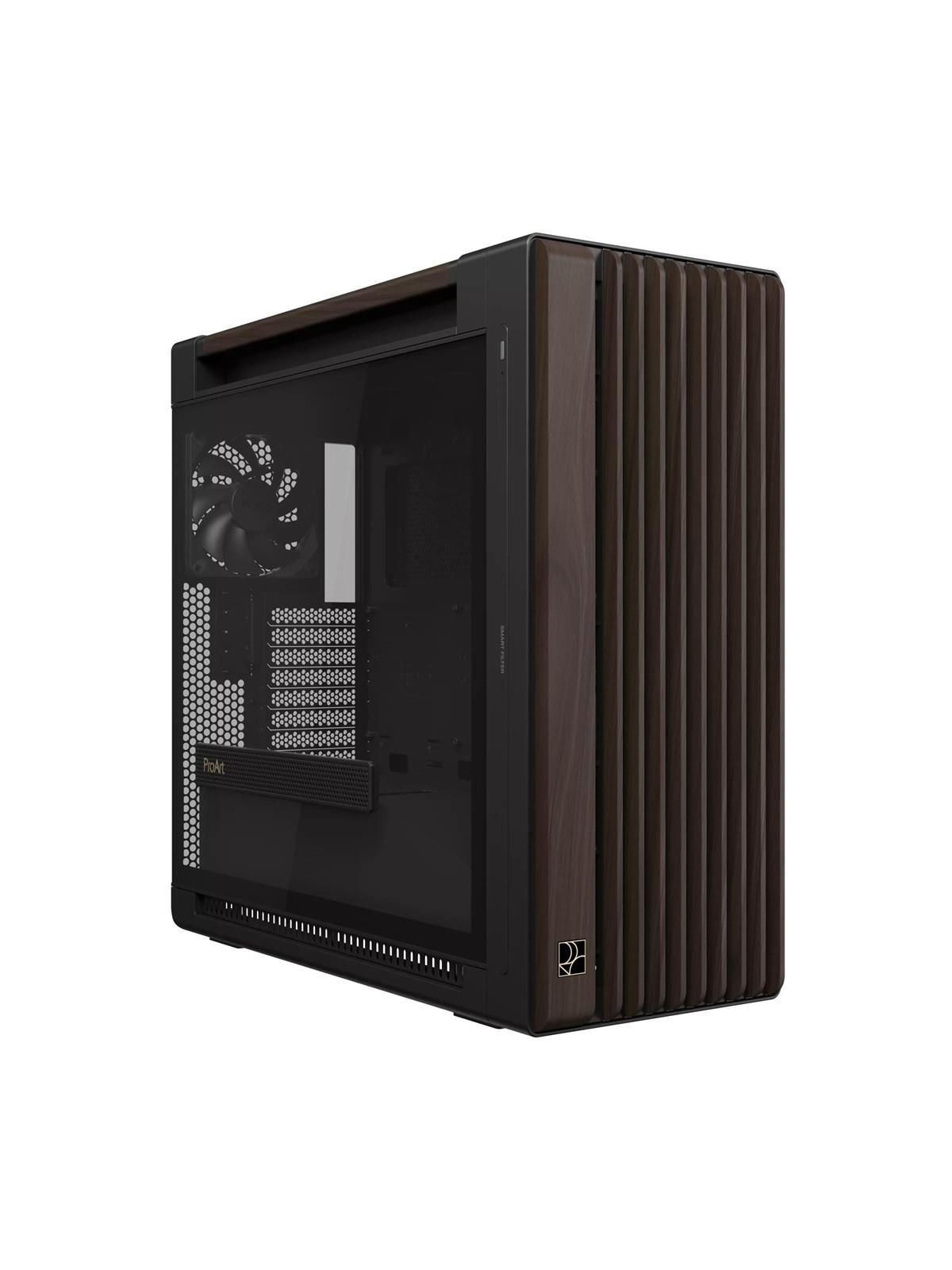 ASUS PROART PA602 Walnut Wood TG - Kabinet - Miditower - Sort, Kabinet