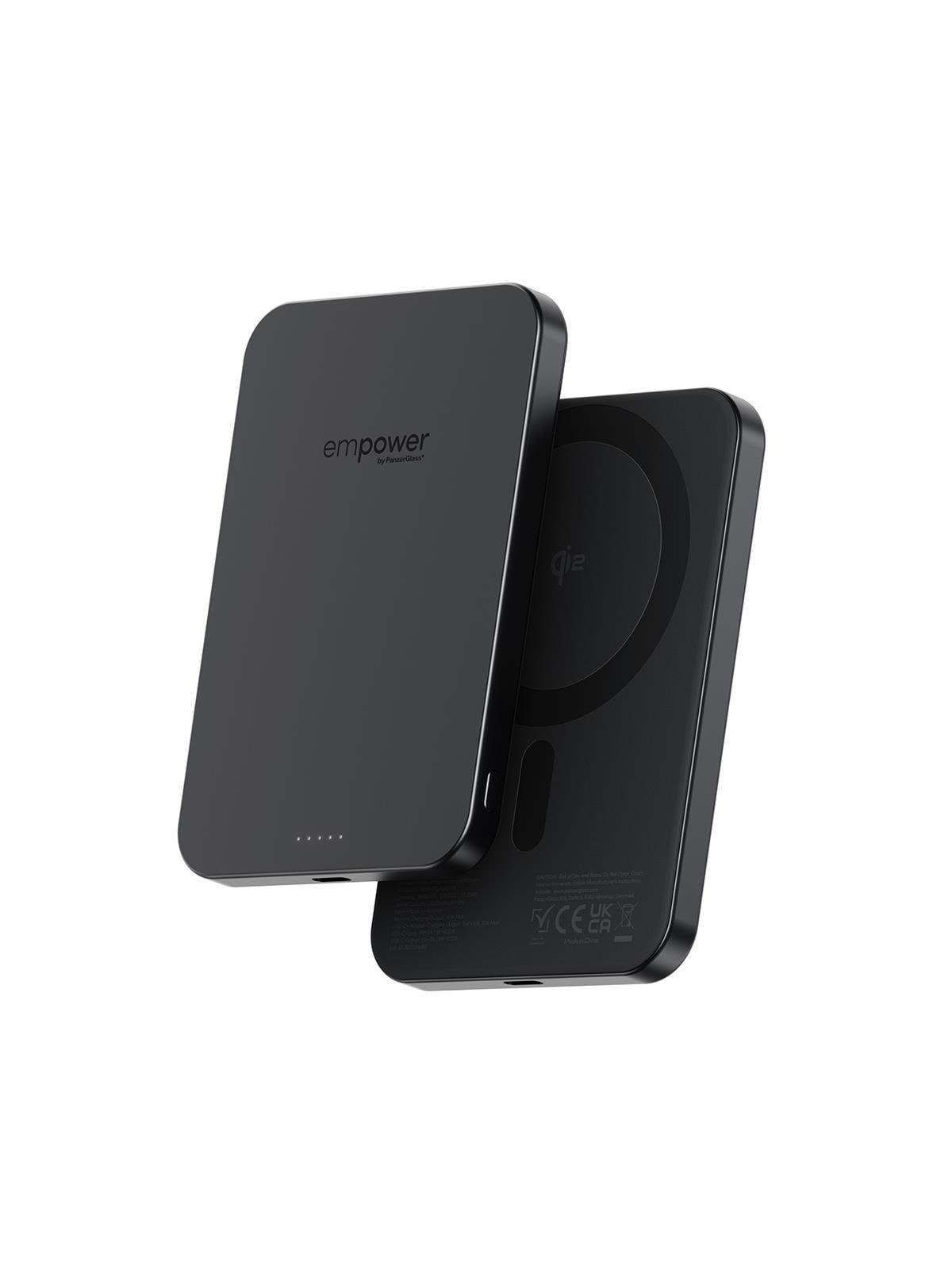 empower by PanzerGlass empower Bank | 5000mAh | Space Black Powerbank - Sort - 5000 mAh