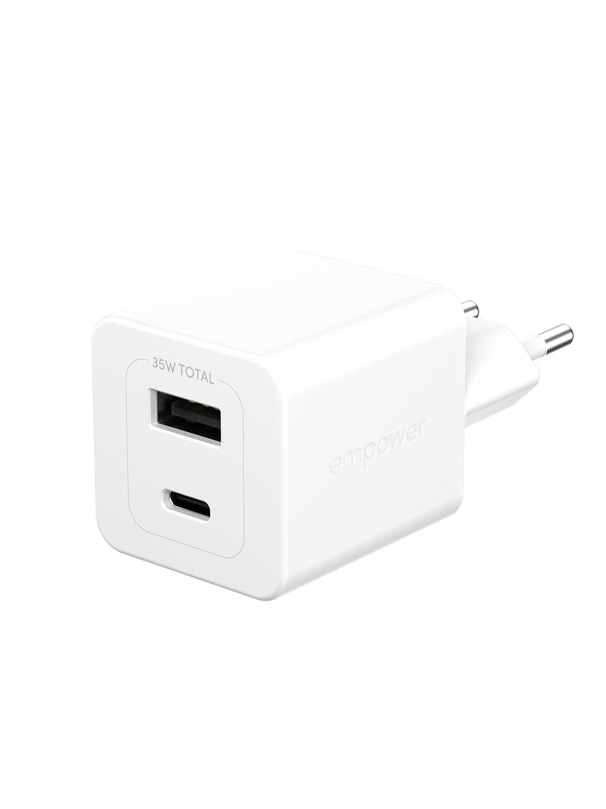 empower by PanzerGlass Turbo 35W Charger incl. USB-C + USB-A | EU Plug | Silver White