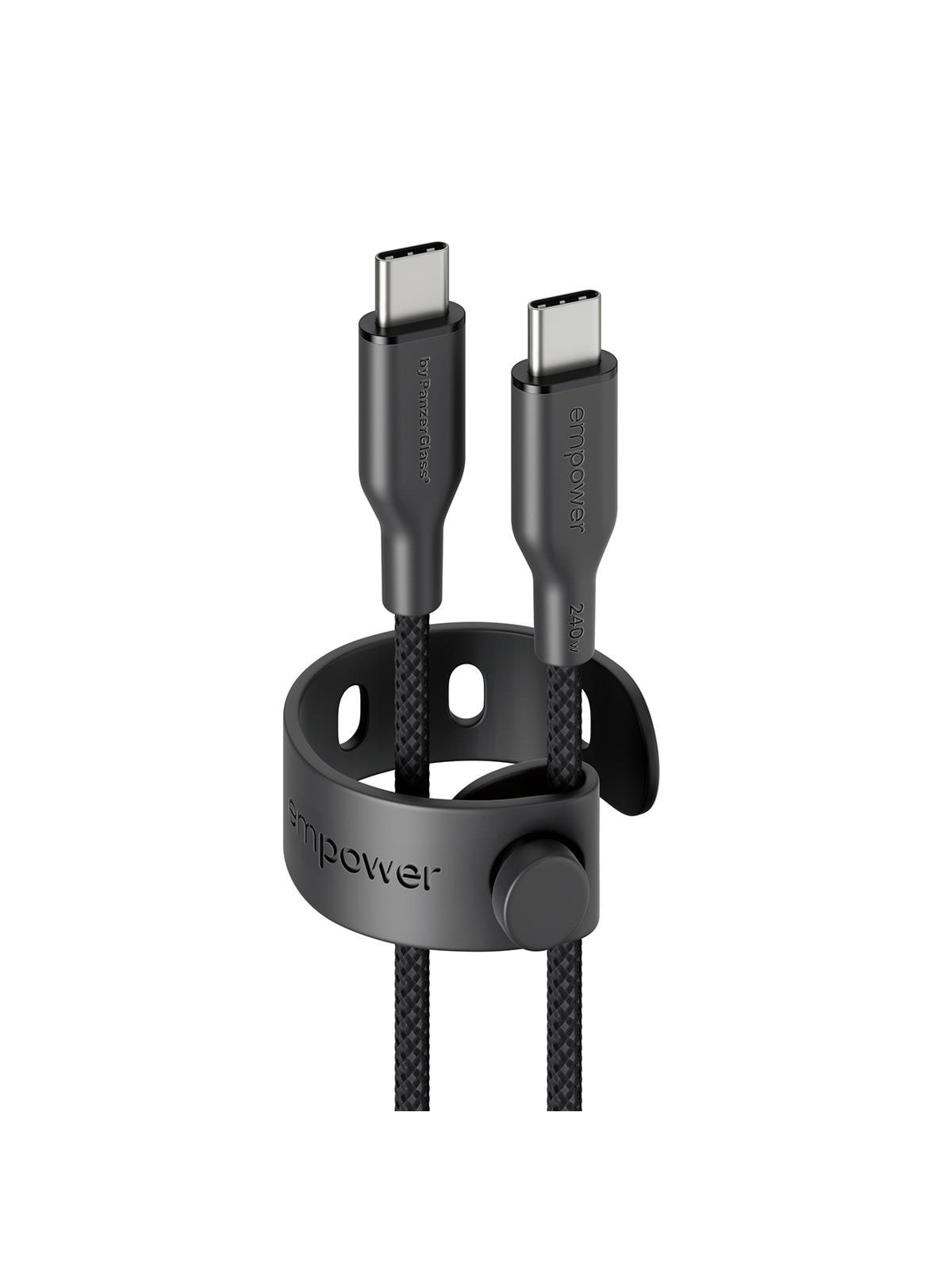 empower by PanzerGlass Racing 240W USB-C to USB-C Cable | USB 2.0 | 1.2M | Space Black