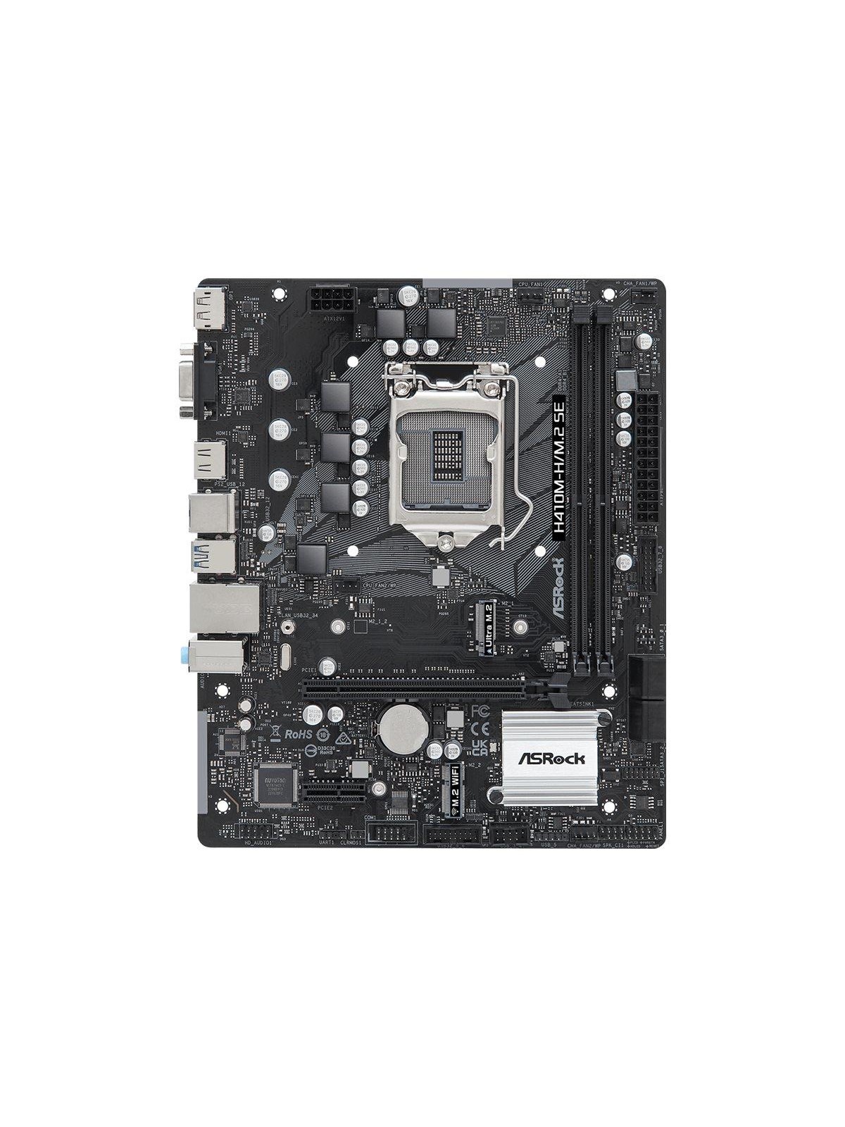 ASRock H410M-H/M.2 SE - motherboard - micro ATX - LGA1200 Socket - H370 Bundkort - Intel H370 - Intel LGA1200 socket - DDR4 RAM - Micro-ATX