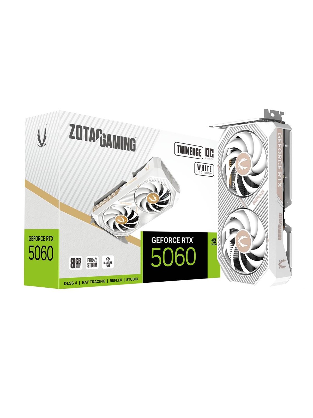 ZOTAC GeForce RTX 5060 Twin Edge OC White - 8GB GDDR7 RAM - Grafikkort, Grafikkort
