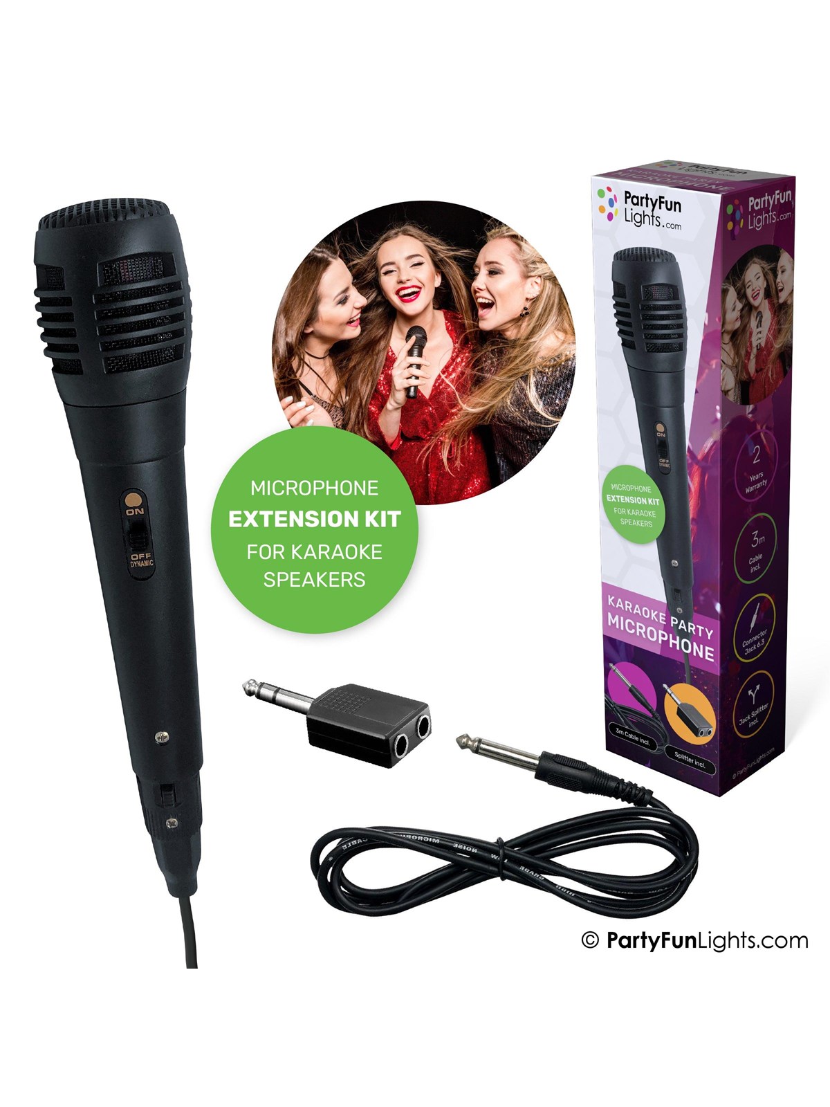 Party Funlight Wired Microphone incl. Adaptor, Musik
