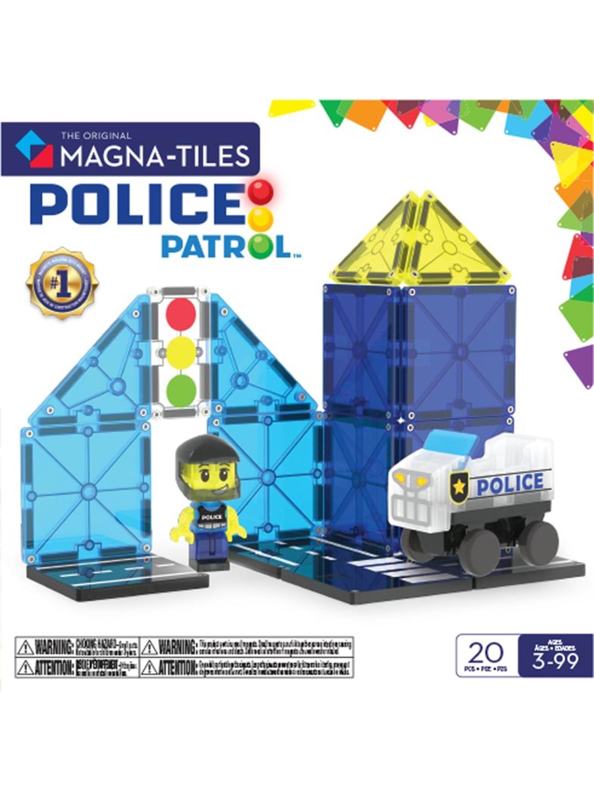 Magna-Tiles Politipatrulje 20 dele, Konstruktionslegetøj