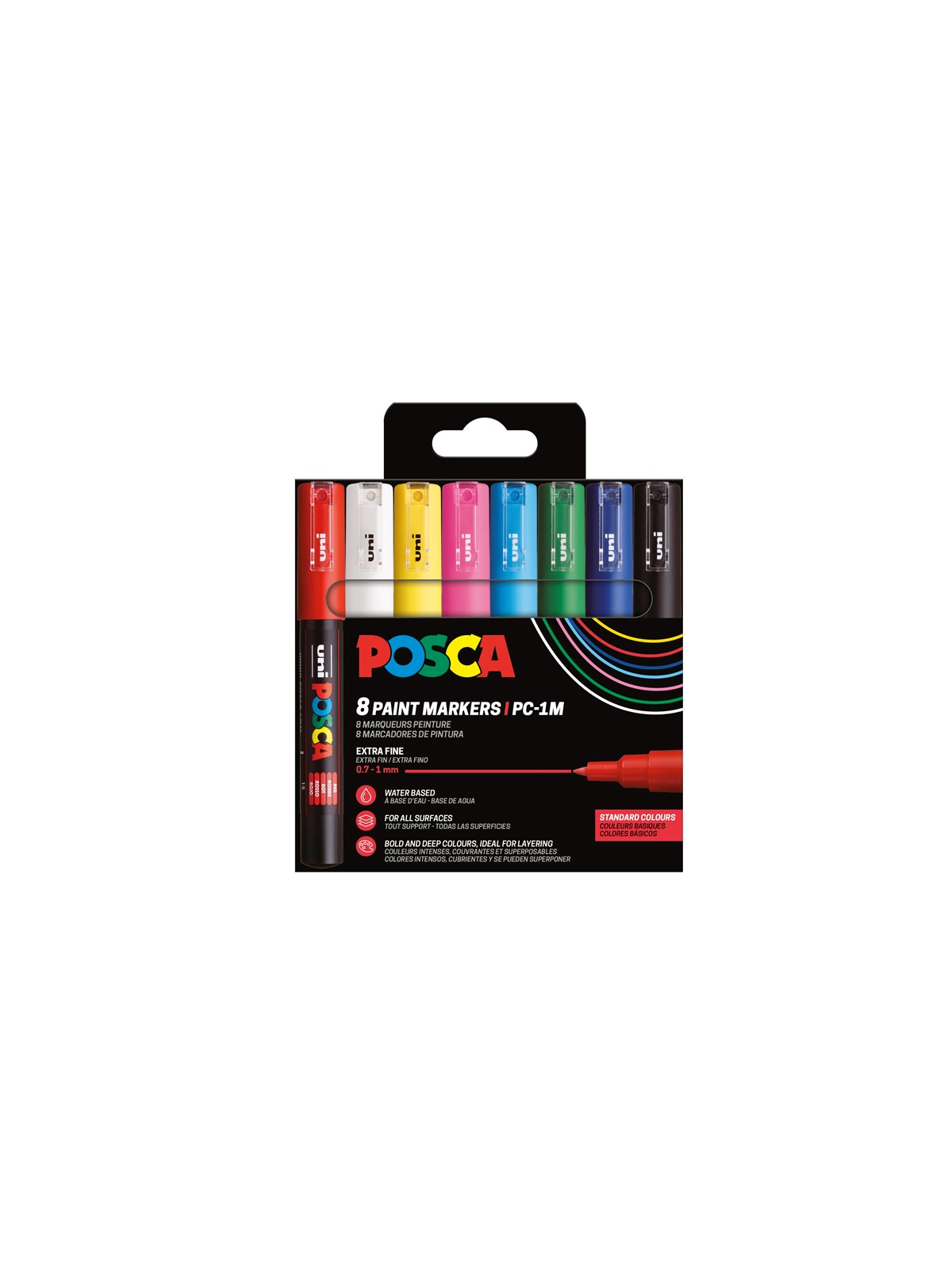 POSCA marker sæt PC-1M 8 ass. std. farver, Tegneværktøj