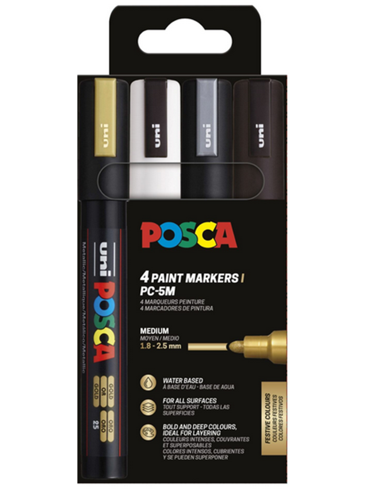 POSCA marker sæt PC-5M 4 ass. farver g-s-s-h, Tegneværktøj