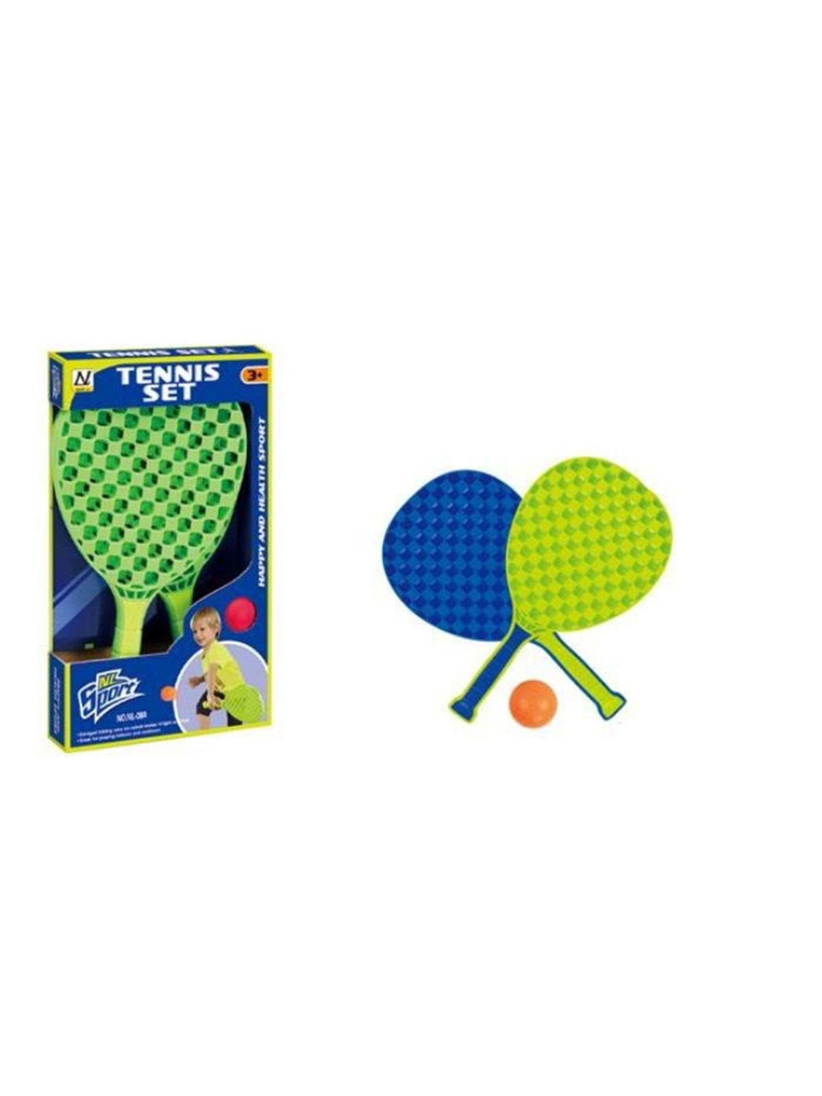 Strandtennis m/skumbold blå/grøn 35 cm +3 år
