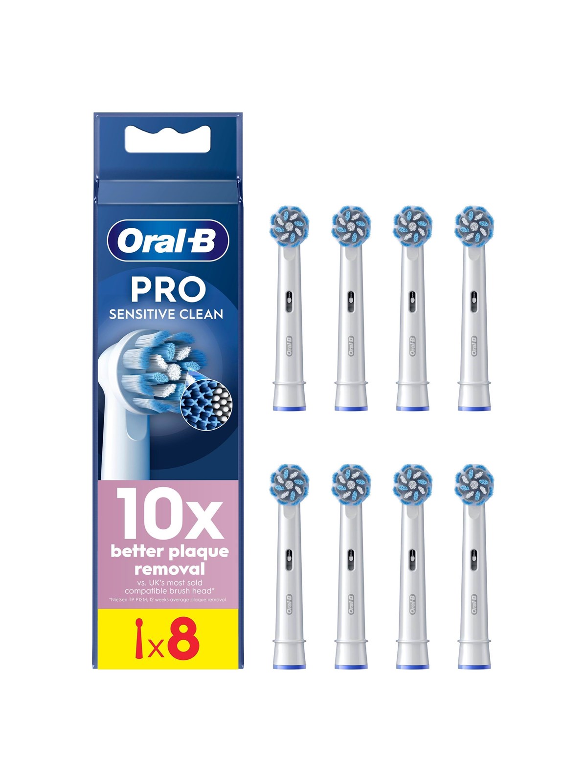 Oral-B Tandbørstehoveder Sensitive Clean & Care 8 pcs, El Tandbørste
