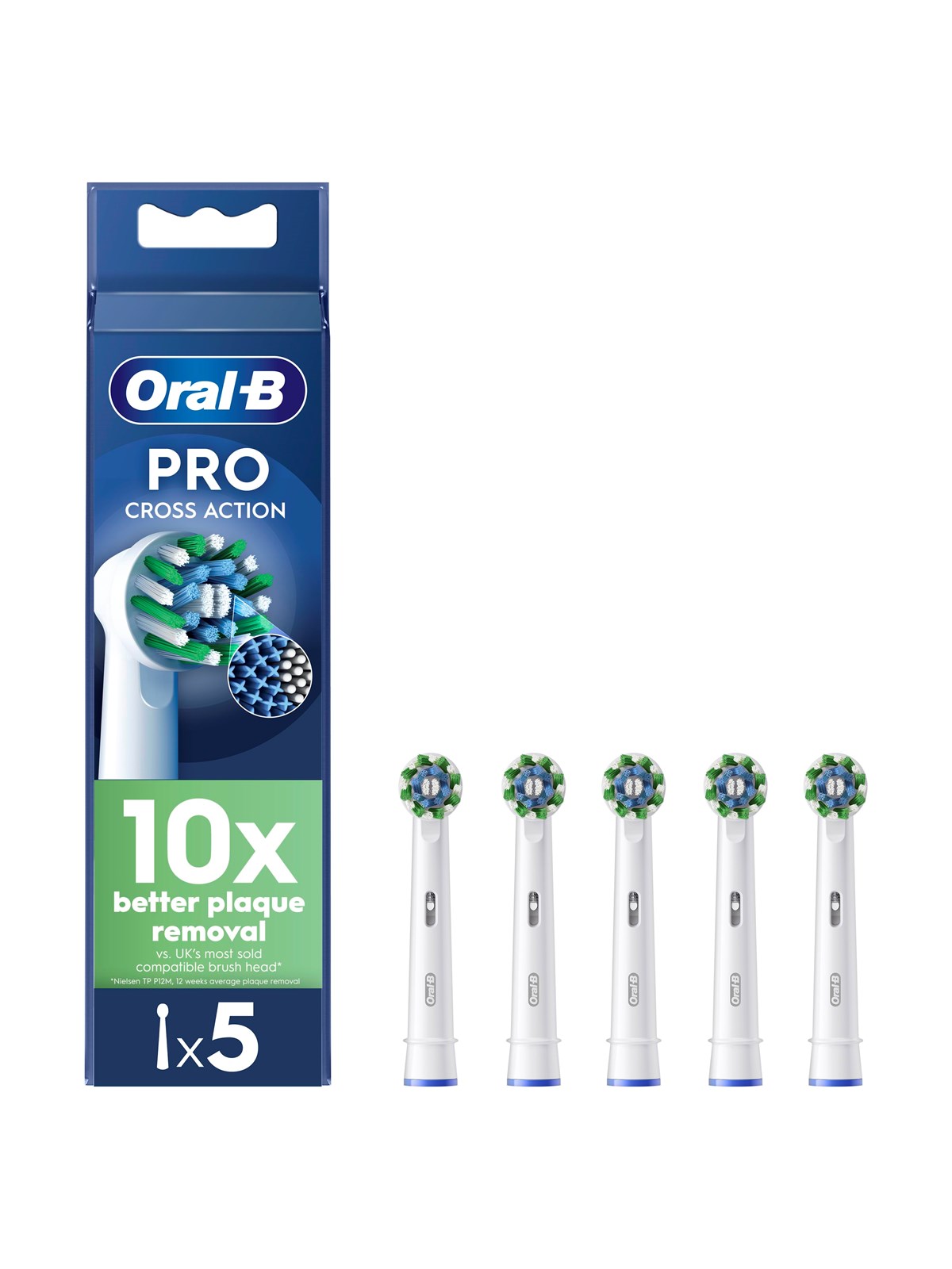 Oral-B Tandbørstehoveder Cross Action 5 pcs, El Tandbørste