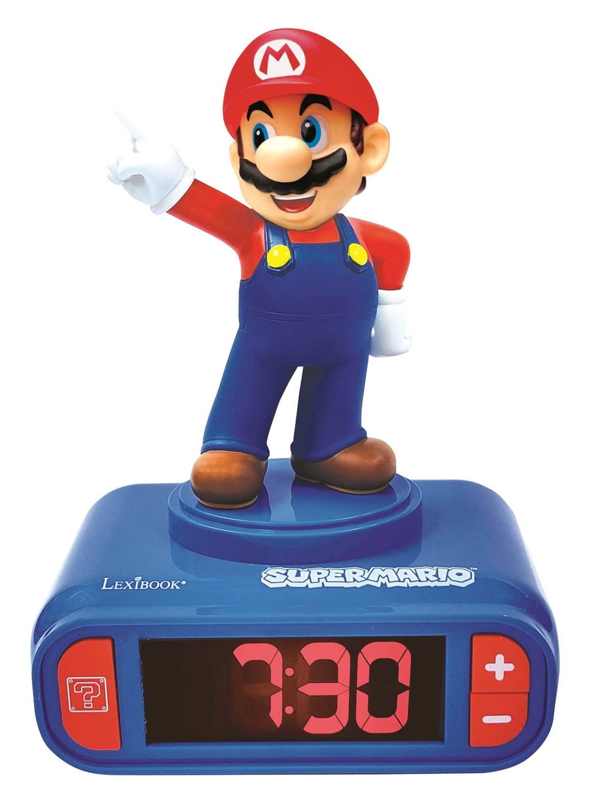 Mario Digitalt vækkeur med 3D Super figur, lys og lyd., Musik