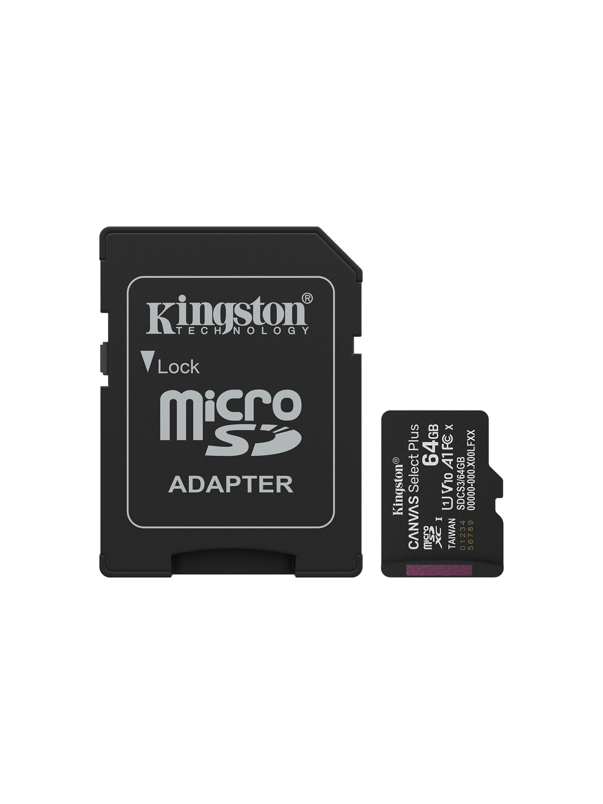 Kingston Canvas Select Plus Gen3 MicroSD/SD - 100MB/s - 64GB, Hukommelseskort