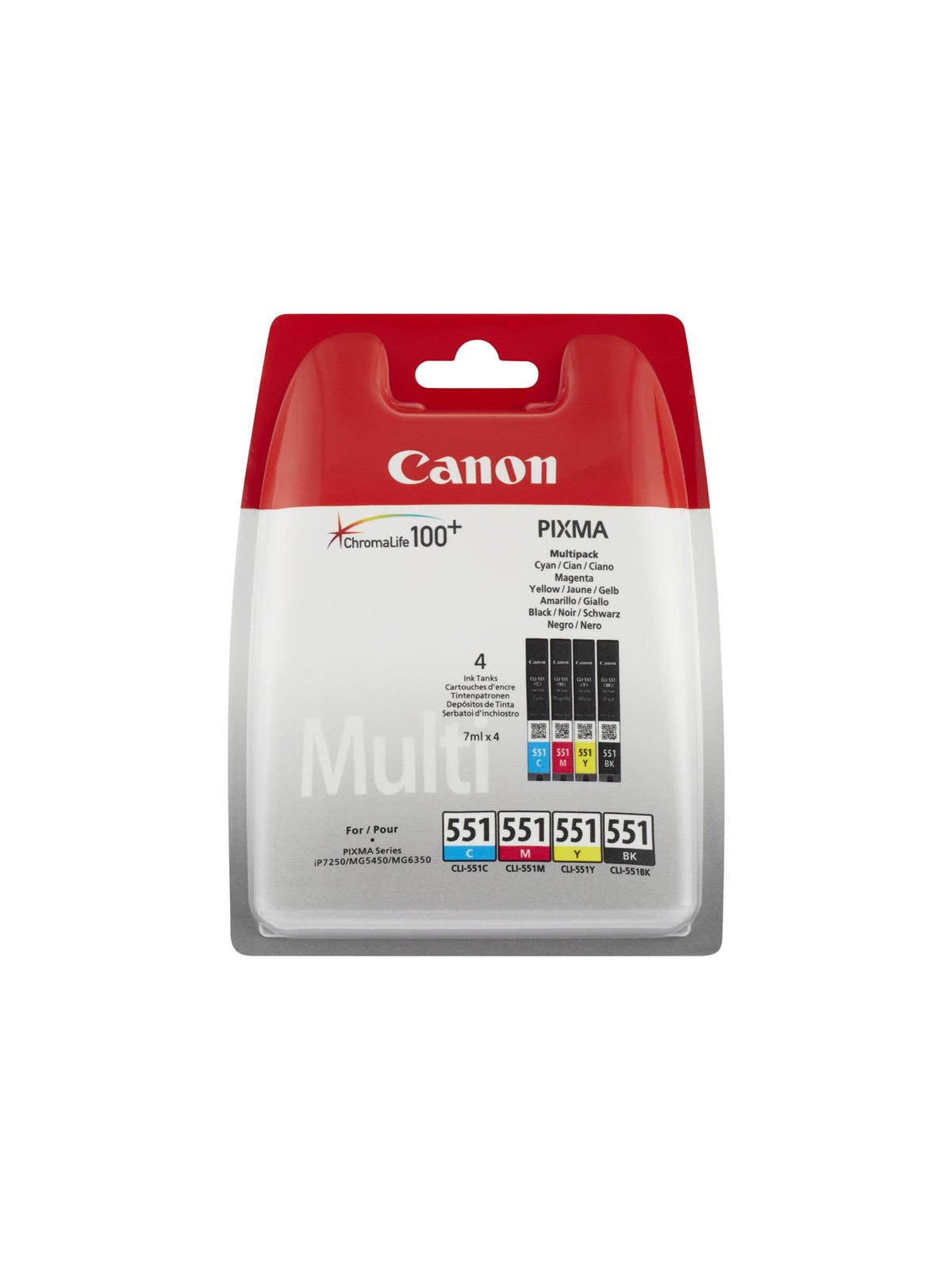 Canon CLI 551 / 6509B016 C/M/Y/BK Multipack, Printerpatron Og Toner