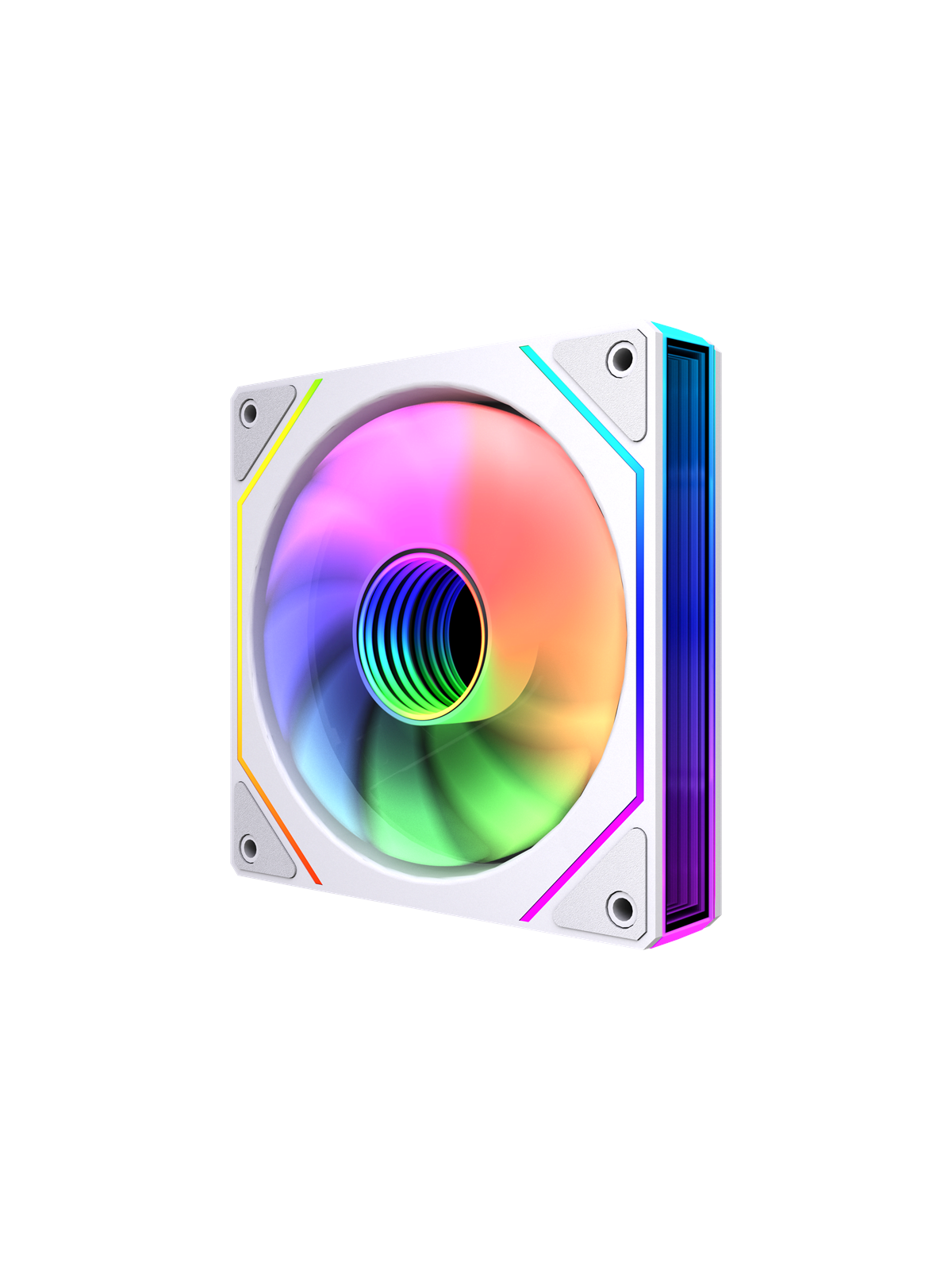 DUTZO INF 120 White PWM ARGB - Kabinet køler - 120mm - Hvid, Kabinetkøler